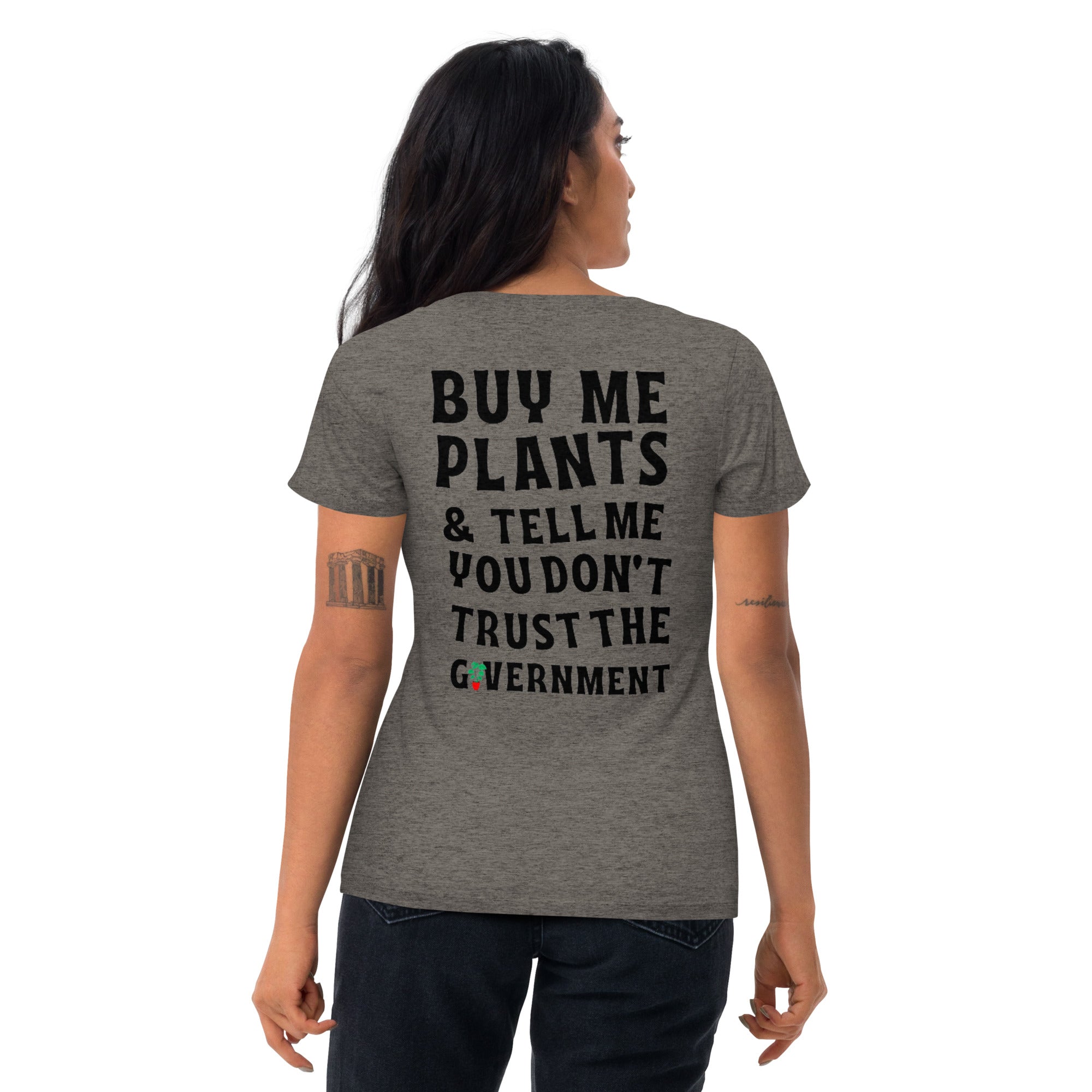 Buy Me Plants & Tell Me You Don't Trust the Government T-Shirt - Funny Sarcastic Graphic Tee for Plant Lovers & Political Humor - Perfect for Casual Wear, Gifts & Protest Events