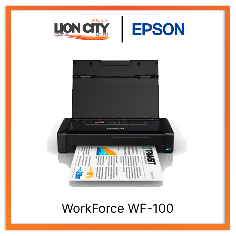 Epson WF100 WorkForce Portable Printer - Compact Wireless Mobile Printer for Home, Office & Travel | High-Quality Printing On-The-Go