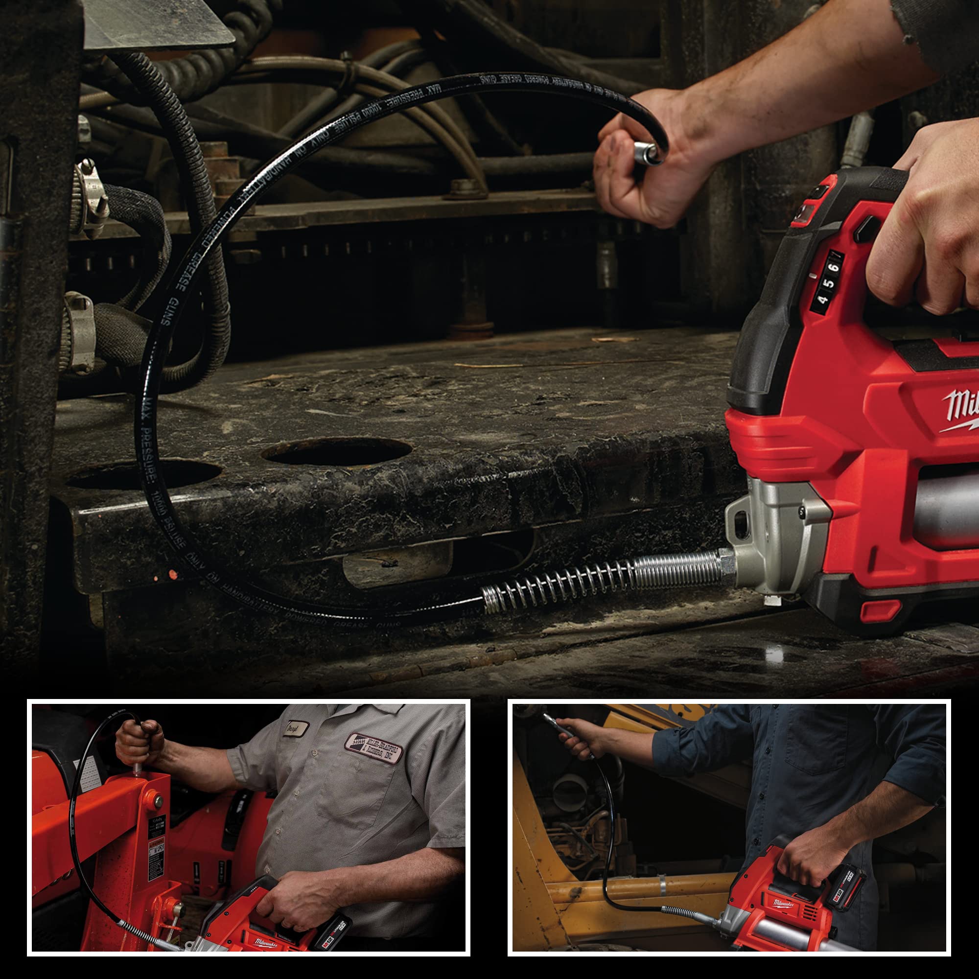 47in 4-Piece Grease Gun Hose Kit with Flexible Extension - Includes 4-Jaw Standard Couplers & 2 Sharp Nozzles (1/8