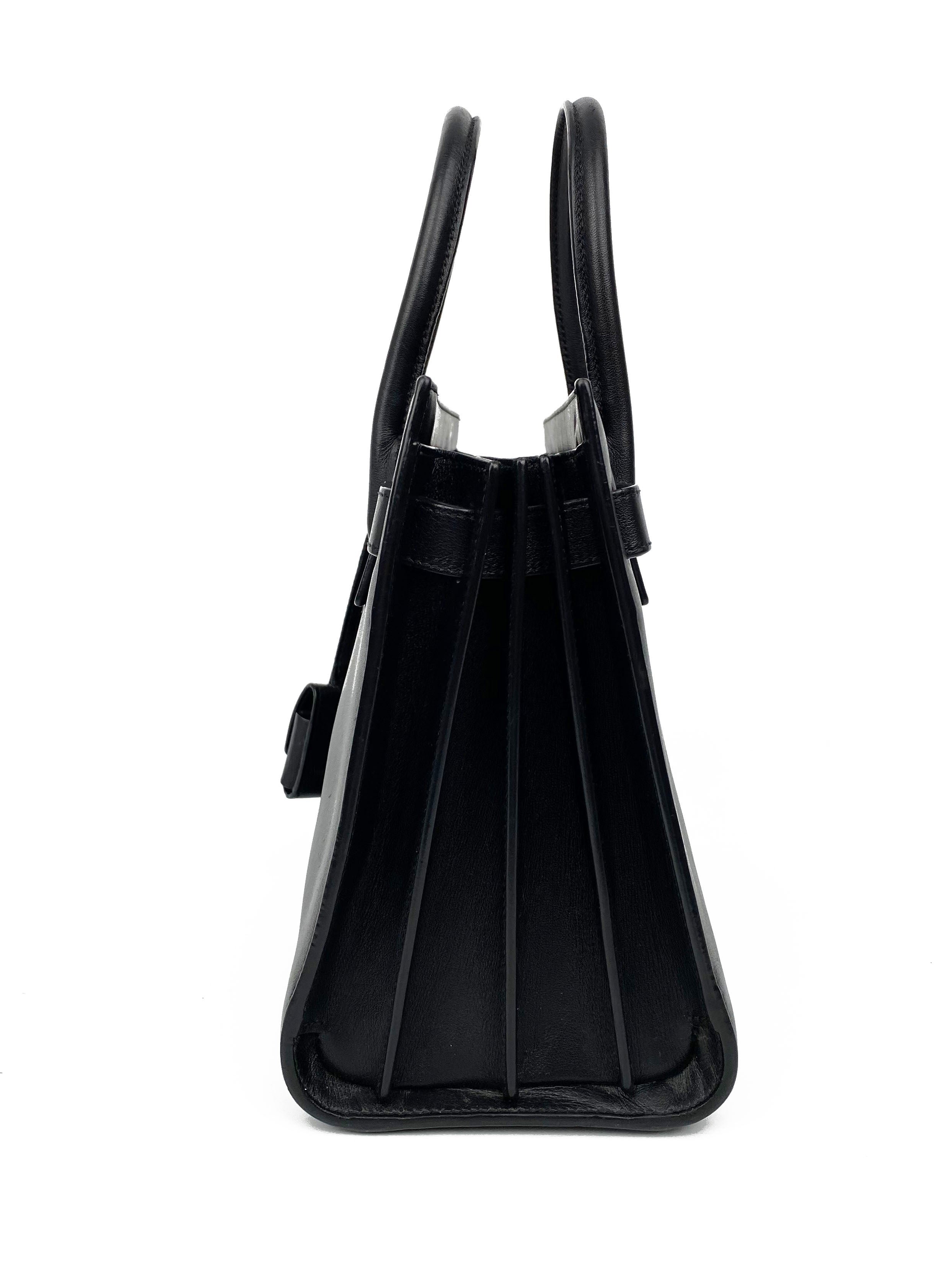 Saint Laurent Small Black Sac De Jour Tote Bag - Luxury Leather Handbag for Women | Perfect for Work, Travel & Everyday Use