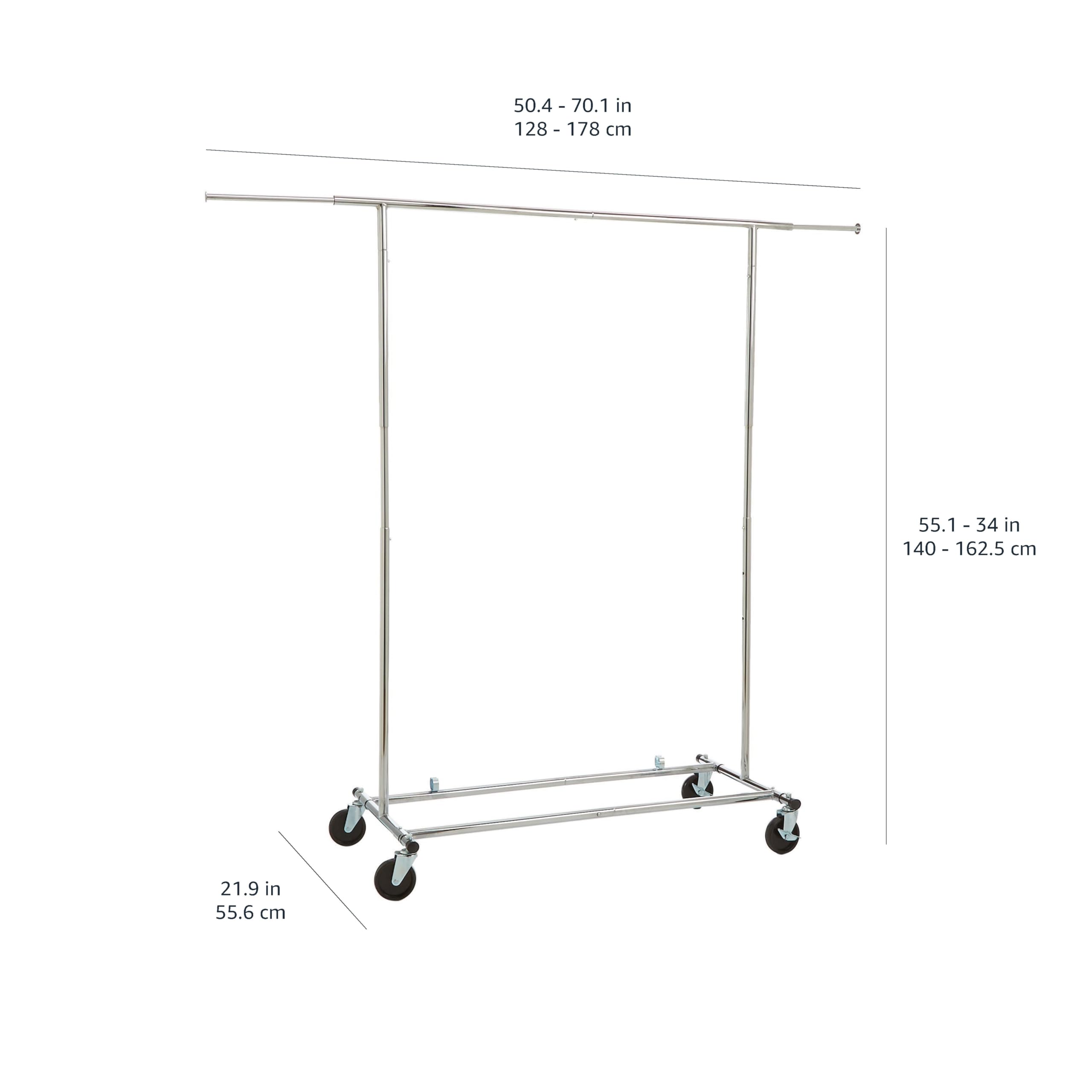 Amazon Basics Single Chrome Coat Rack - Sturdy & Space-Saving Hanging Organizer for Clothes, Hats, Bags | Perfect for Bedroom, Entryway, Dorm, Office & Closet Organization