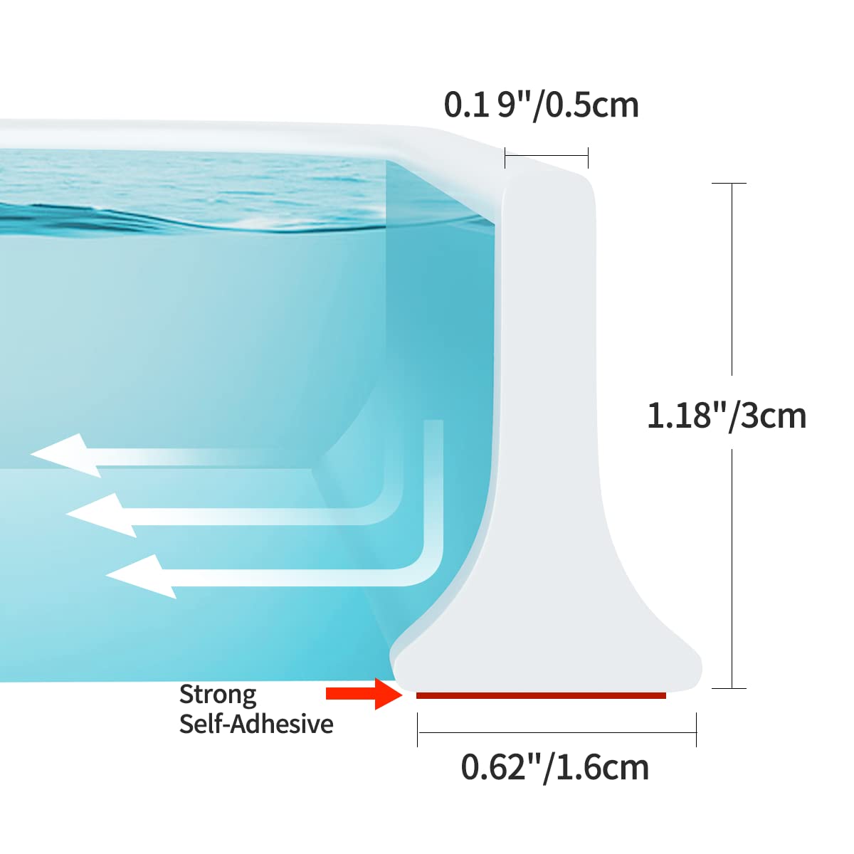 79 Inch Collapsible Shower Threshold Water Dam - Self-Adhesive Bathtub Water Guard for Leak Prevention (Red) - Perfect for Bathroom, Shower Stall, and Tub Sealing to Prevent Water Leakage
