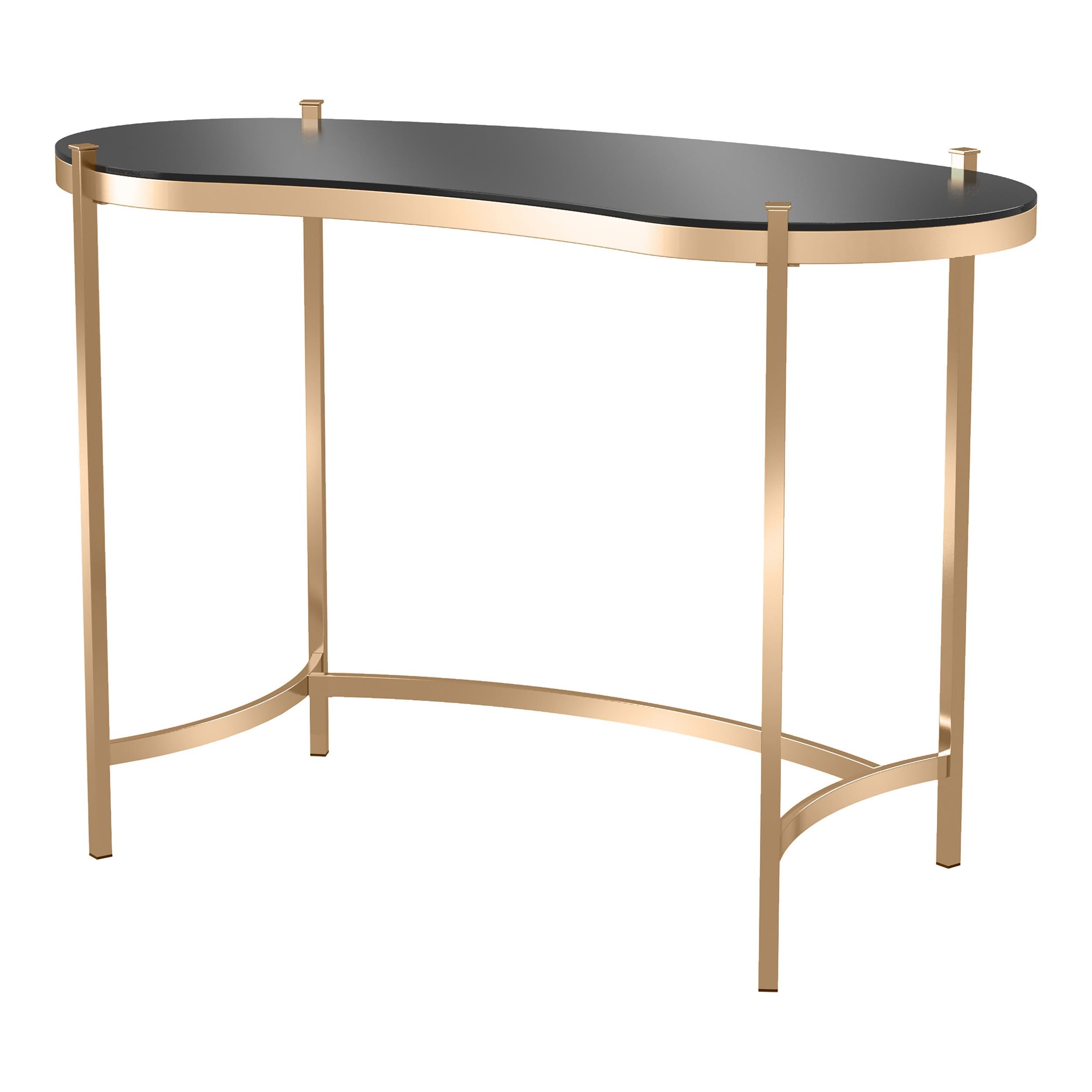 Furniture of America Lythy Contemporary Gold Glass Top Desk - Modern Home Office & Study Writing Table for Work & Remote Learning