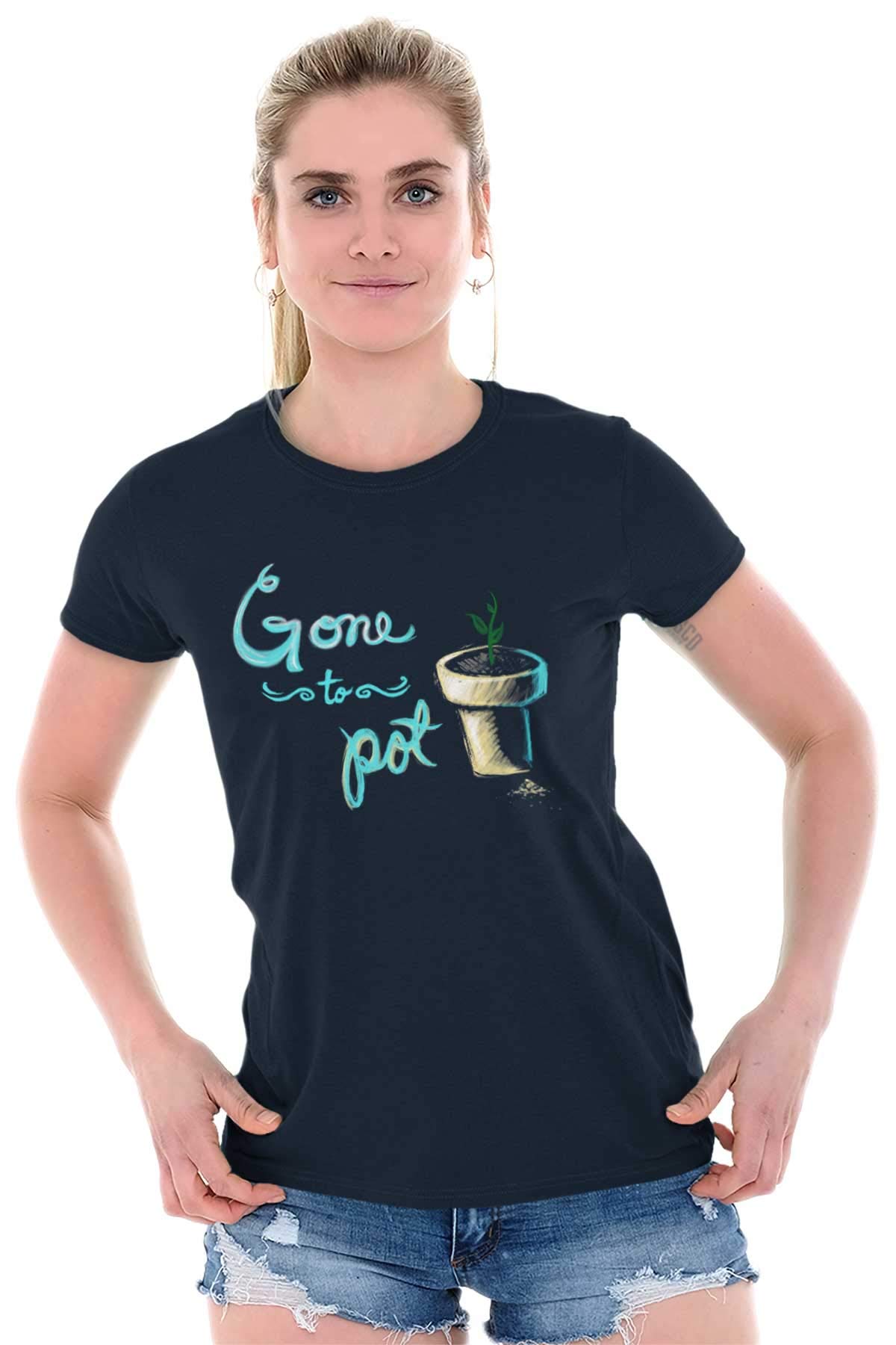 Classic Teaze Gone Pot Home Garden Tools - Gardening Women's Top Junior Graphic Tee for Outdoor Planting & Indoor Decor