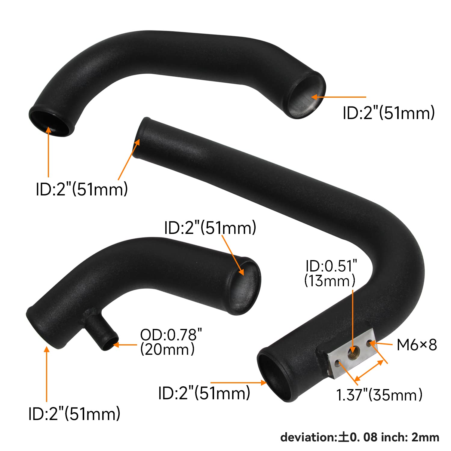 High-Performance Front Mount Intercooler & Pipe Kit for Audi A4 1.8T Turbo B6 Quattro (2002-2006) - Black | Boost Cooling Efficiency for Street Racing & Performance Tuning