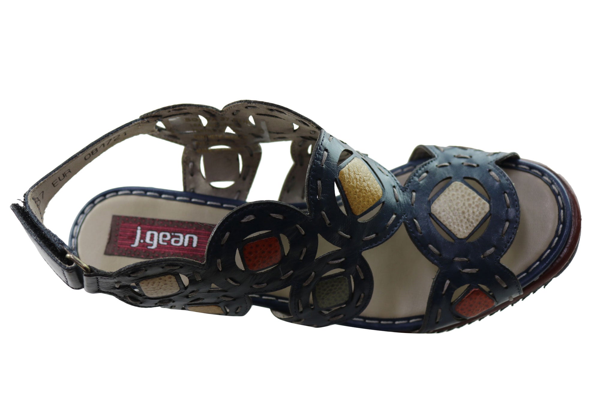 J Gean Sonya Women's Comfortable Leather Wedge Sandals - Handmade in Brazil - Perfect for Summer, Beach & Casual Outings