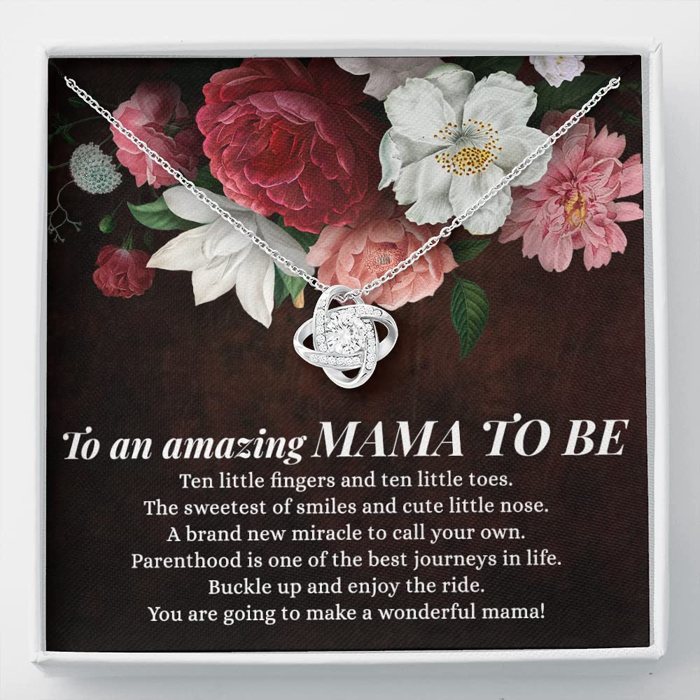 Pregnancy Necklace for Women - Love Knot Pendant Jewelry Gift for New Moms, First Time Mothers, Anniversary & Birthday Presents - Perfect for Baby Showers, Mother's Day & Special Occasions