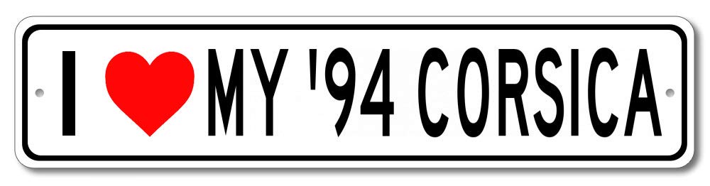1994 Chevy Corsica 'I Love My Car' Aluminum Sign - 4x18 Inches - Vintage Garage Wall Decor, Man Cave Sign for Car Enthusiasts & Automotive Collectors - Perfect for Home Garage, Workshop, or Office Display