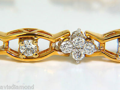 3.65 Carat Diamond Cluster Bracelet in 14K Gold - G VS Clarity, Excellent Cut & Secure Links | Elegant Jewelry for Weddings, Anniversaries & Special Occasions
