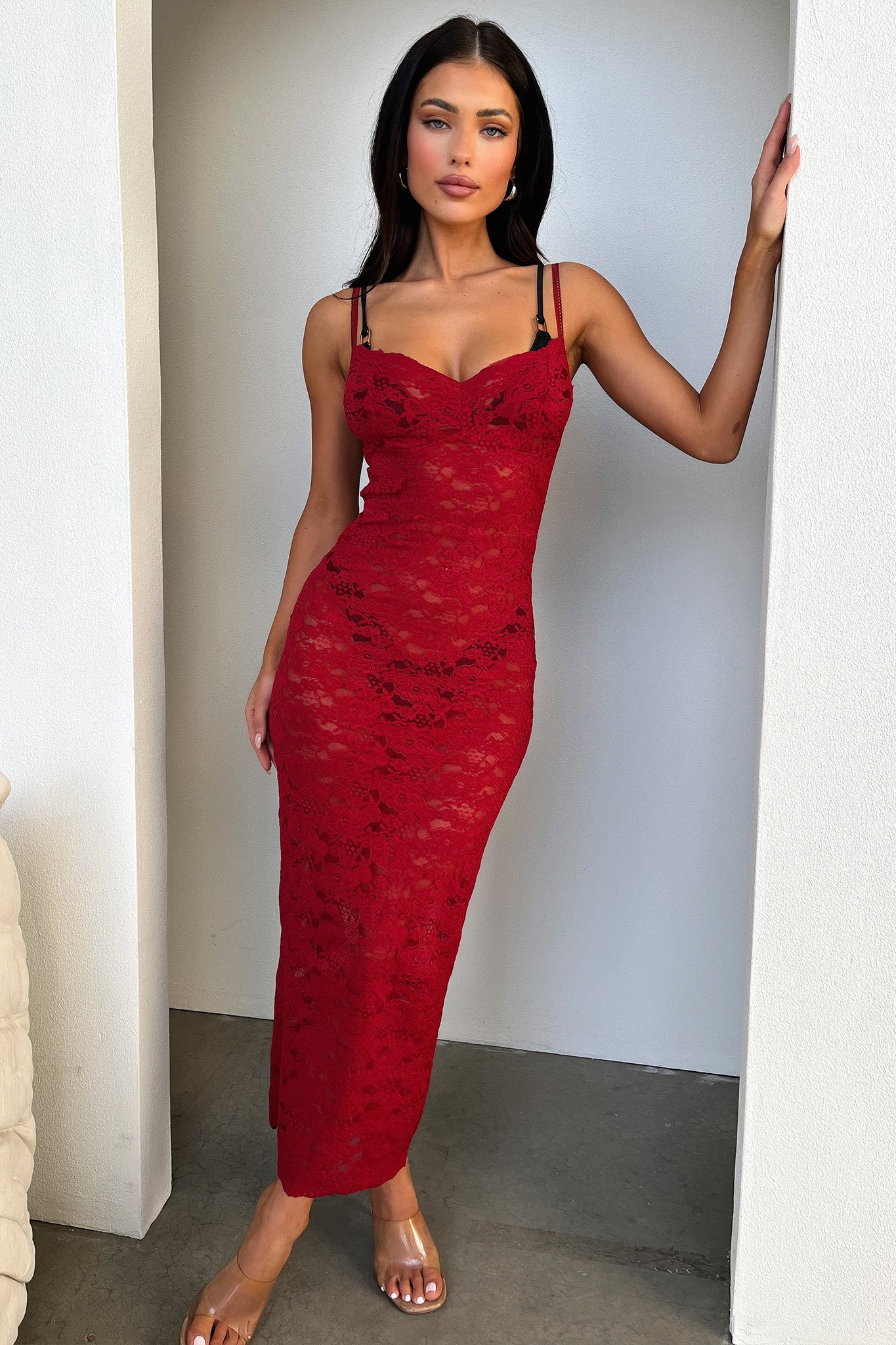 Destiny Midi Dress for Women - Flowy Red Summer Dress with V-Neck & Short Sleeves | Perfect for Beach Vacations, Date Nights & Casual Outings