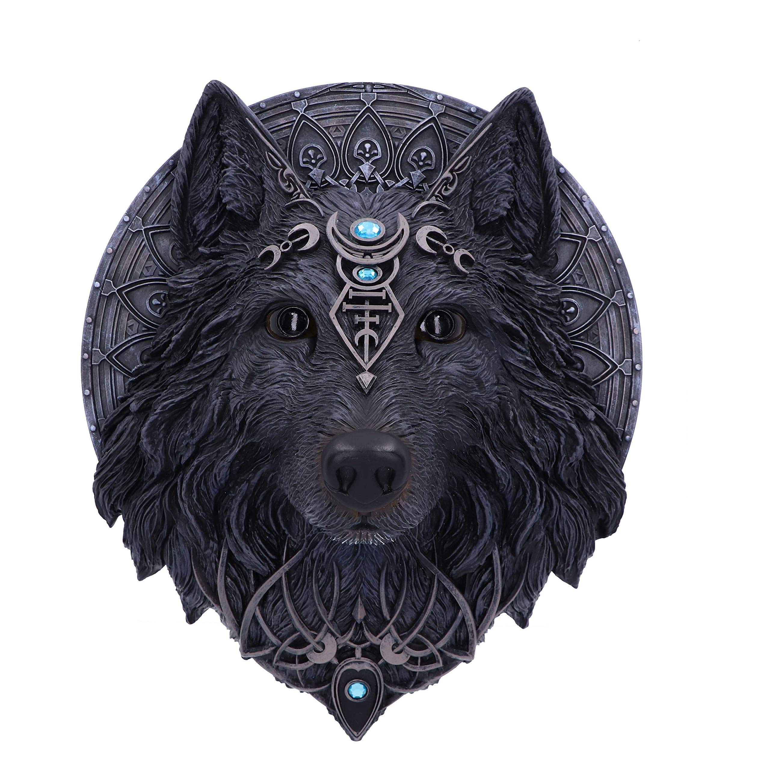 Gothic Wolf Moon Wall Art - Nemesis Now Dark Gothic Decor, Black Metal Wall Hanging Plaque for Home, Office & Witchy Aesthetic Spaces