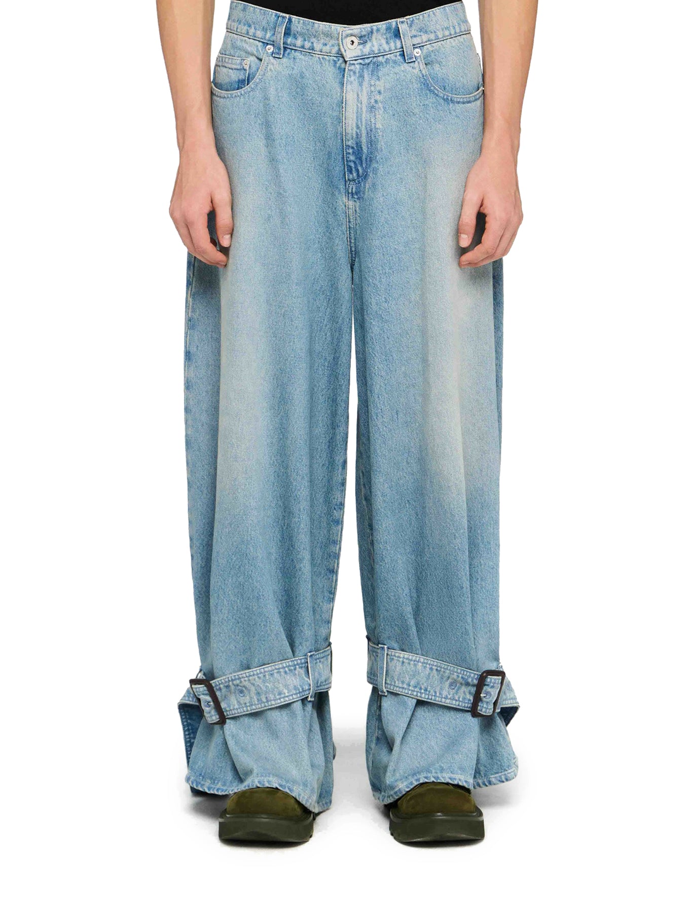 Stylish Women's Distressed High Waist Skinny Jeans with Buckle Hem Detail - Perfect for Casual Outfits & Night Out Looks