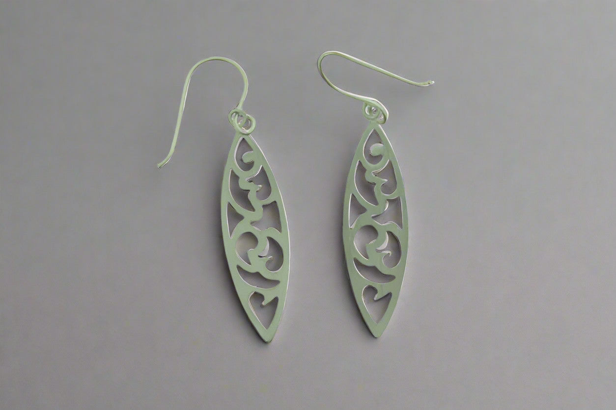 Intricate Sterling Silver Spear Earrings for Women - Elegant Dangle Drop Jewelry for Parties, Weddings & Everyday Wear