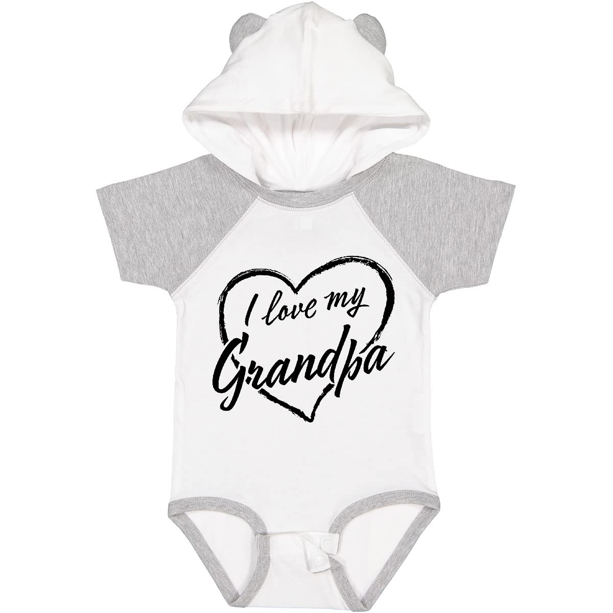 Inktastic I Love My Grandpa Black Chalk Heart Baby Bodysuit - Cute Infant Onesie for Grandparents Day, Family Photos & Special Occasions