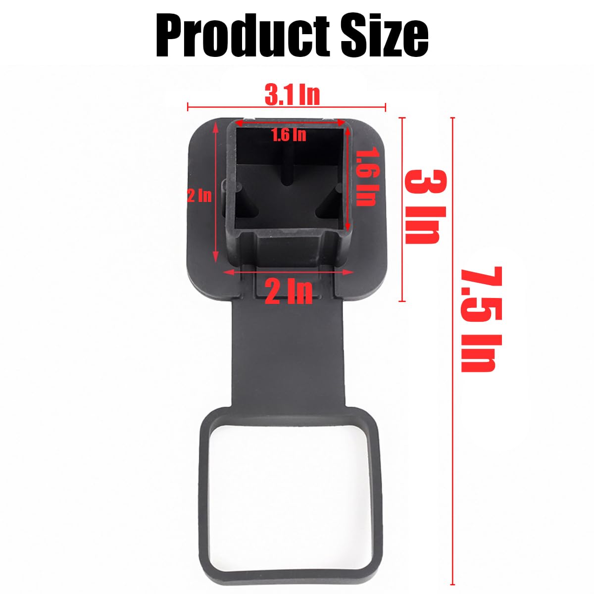 BESULEN 2 Inch Trailer Hitch Cover - American Flag Tow Receiver Tube Plug Insert, Universal Square Dust-Proof Hitch Cover for Trucks & Trailers - USA Flag Car Exterior Accessories (Silver) - Perfect for Off-Roading, Camping & Truck Shows