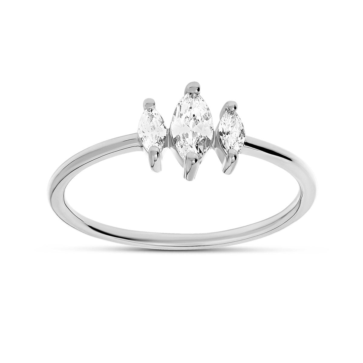 Trinity Sparkle Ring - Elegant 3-Stone Diamond Ring for Women, Perfect for Engagement, Anniversary & Special Occasions | Dainty & Shiny Jewelry Gift