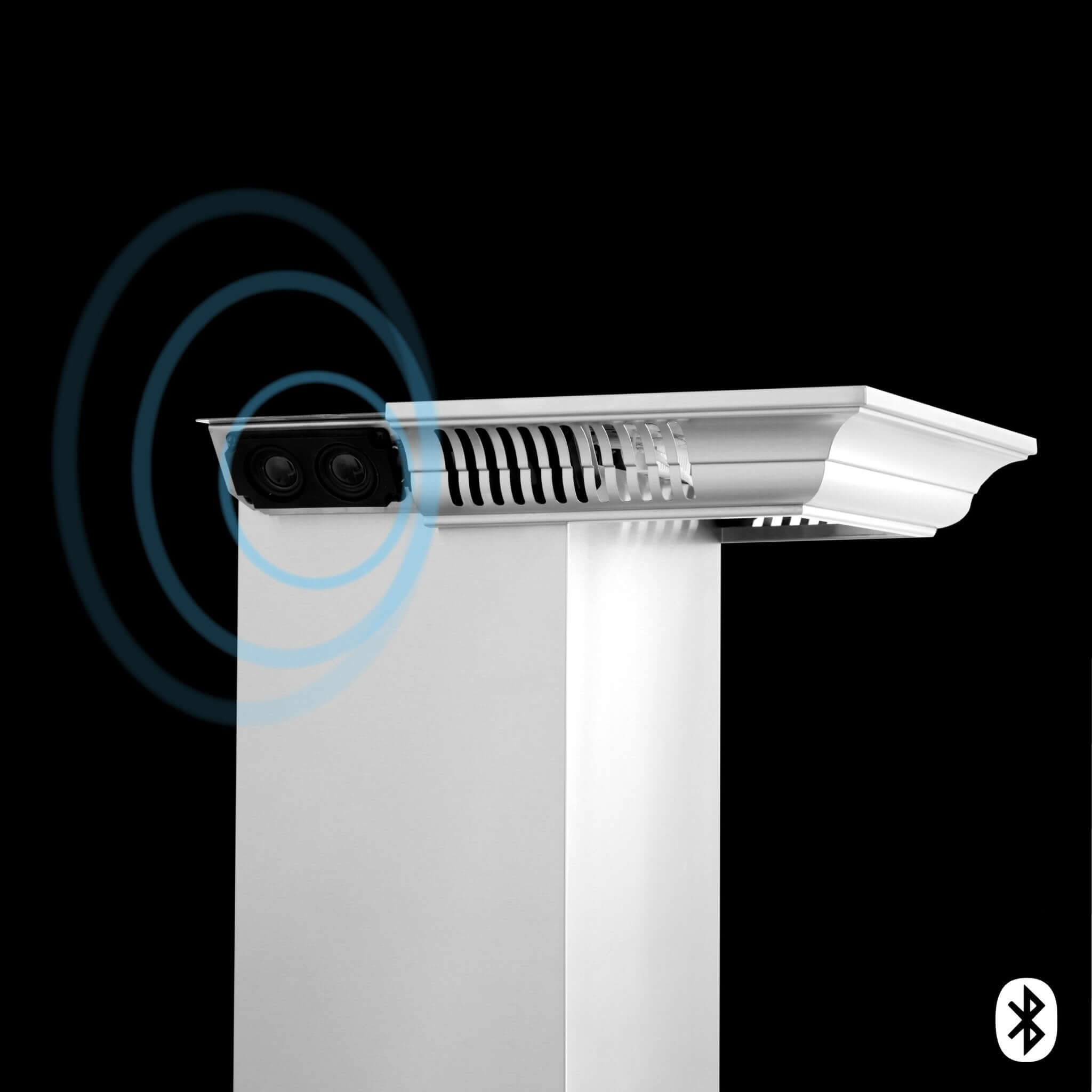 ZLINE KL2CRN BT Stainless Steel Wall Mount Range Hood with Ducted Ventilation & Built-in CrownSound Bluetooth Speakers - Perfect for Modern Kitchens & Home Entertainment