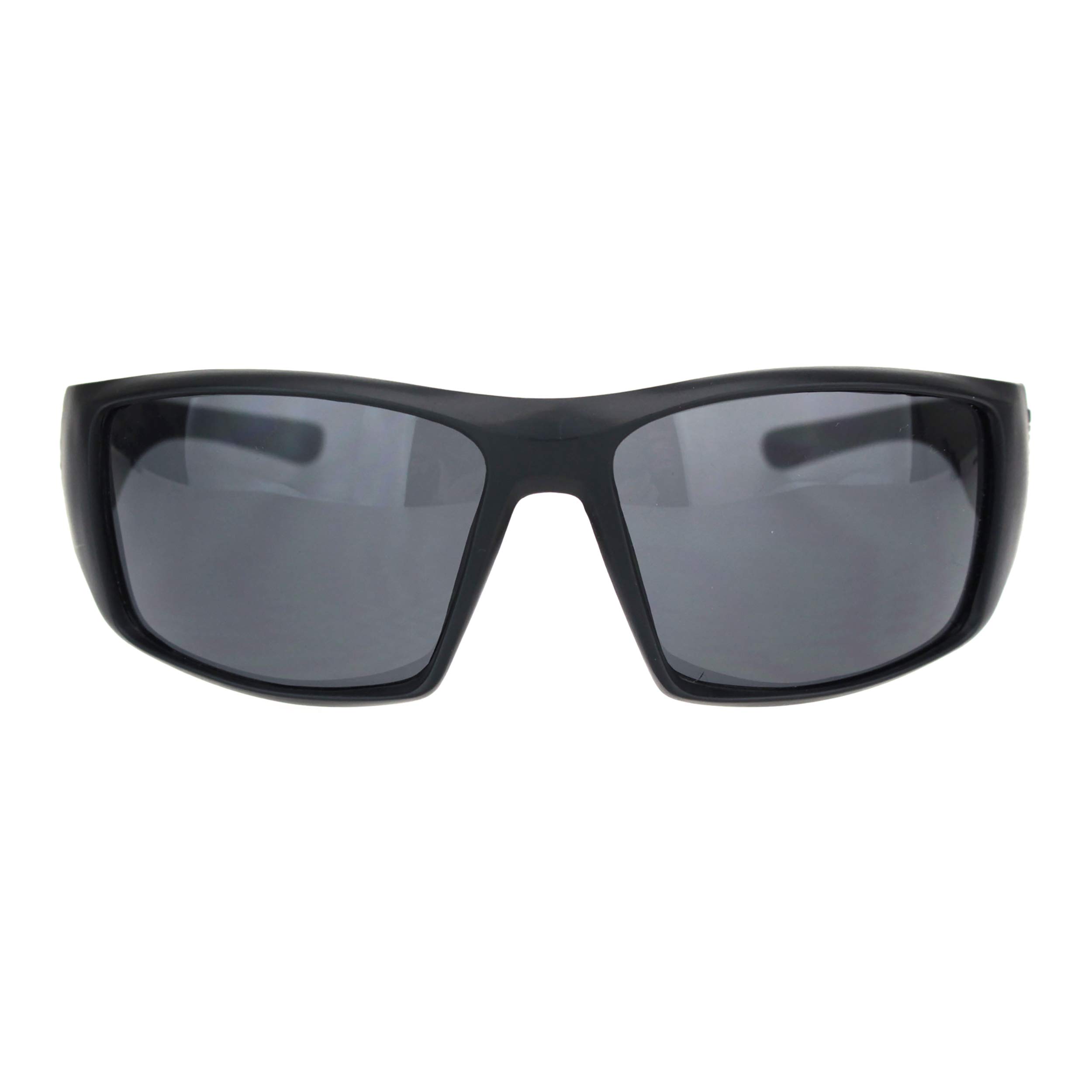 Hardcore Locs Sunglasses for Men - UV 400 Protection, Rectangular Wrap Around Frame in Black - Perfect for Outdoor Sports, Driving & Summer Fashion