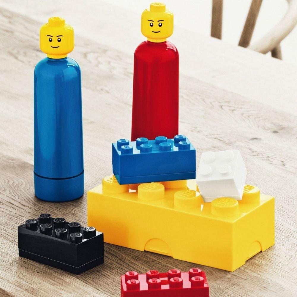 Room Copenhagen LEGO Mini Storage Box with 4 Knobs - Small Organizer for Snacks, Jewelry, Hair Accessories & Collectibles - Dishwasher Safe (46x46x43mm) - Perfect for Home, Office & Travel Organization
