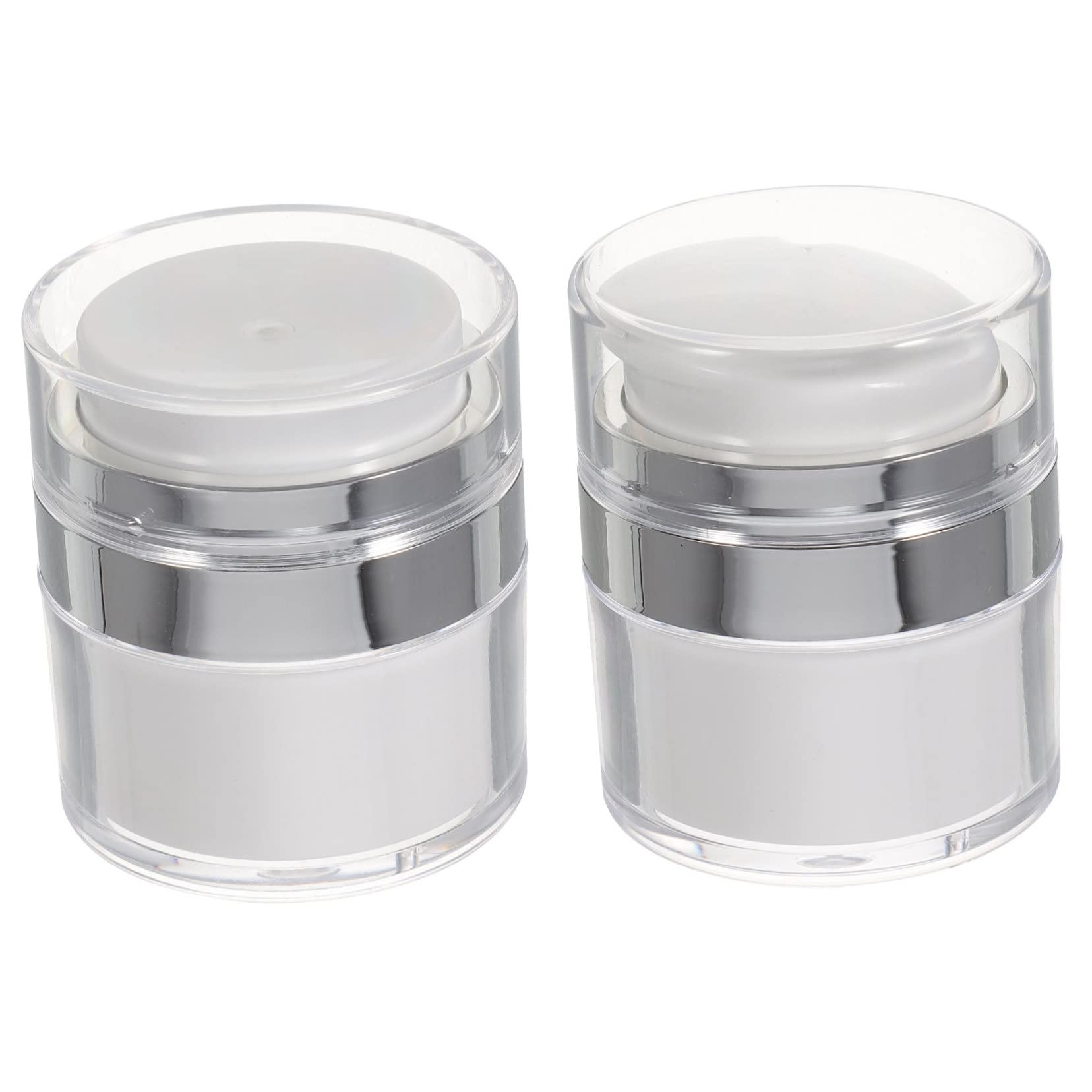 Beaupretty 2-Pack Mini Airless Moisturizing Pump Dispenser - Travel-Sized Lotion Jars for Skincare Serum, Cream & Makeup | Leak-Proof Vacuum Containers for Toiletries, Perfect for Gym, Travel & Daily Use