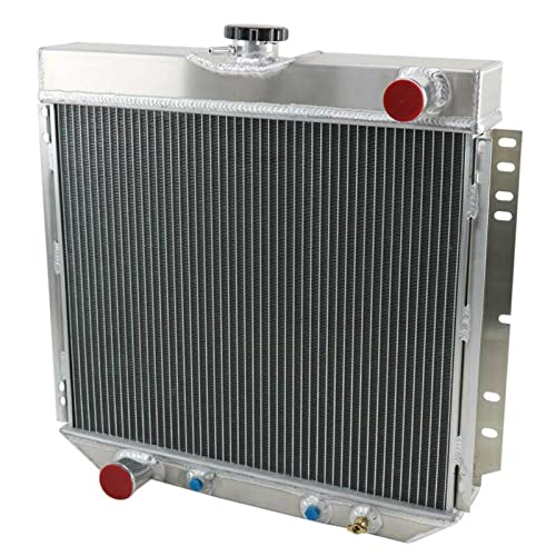 4 Row Aluminum Radiator for 63-77 Ford Mustang Falcon Torino Fairlane - Compatible with 3.3L 4.1L L6 & 5.0L V8 Gas Engines - High Performance Cooling Upgrade for Classic Car Restoration & Hot Rod Builds