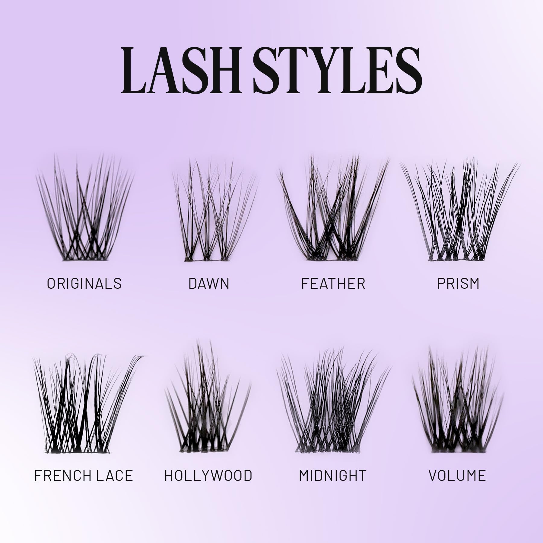 Lilac St - Natural Faux Eyelash Clusters (12mm) for Cat Eye Look - DIY Lash Extension Wisps - Lightweight & Lifelike - Lasts 10 Days - Cruelty Free & Vegan - Perfect for Parties, Weddings & Special Occasions - 10 Lashes