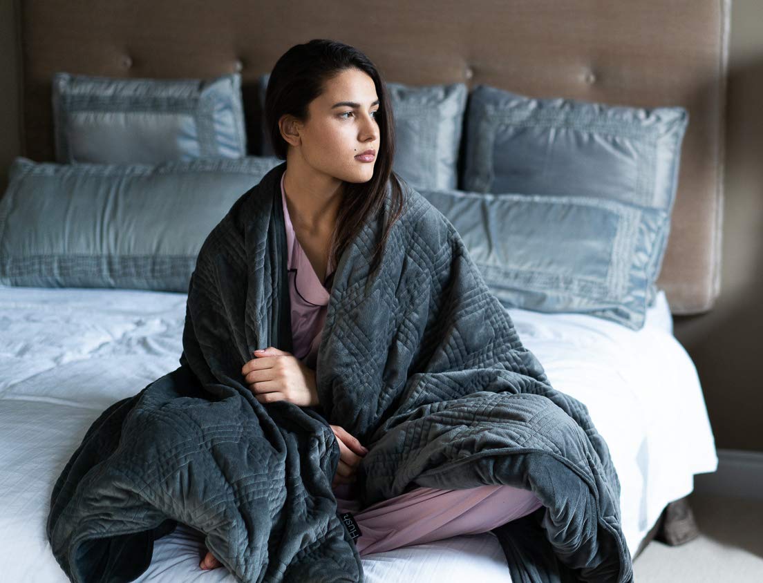 Hush Blankets Classic Weighted Blanket with Duvet Cover - 30 lb King Size (90x90 Inches) Gray - Anxiety Relief & Deep Sleep for Adults & Kids - Perfect for Stress Relief, Insomnia, and Restful Nights