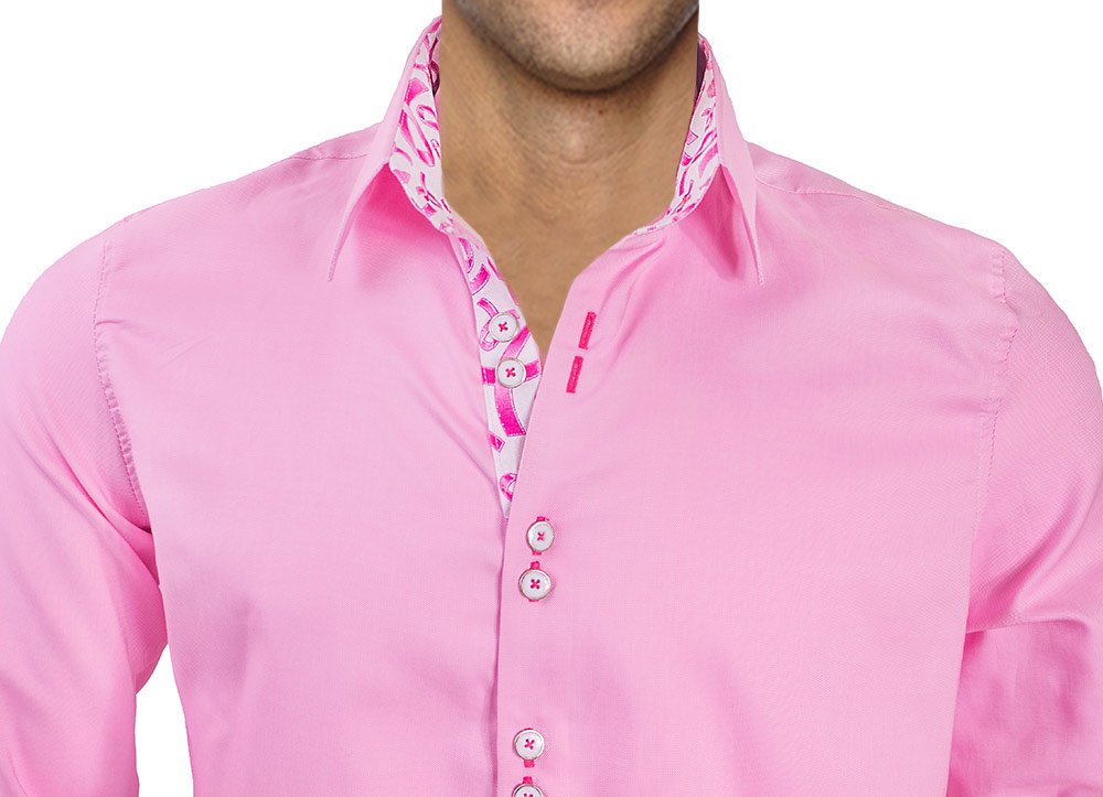 Men's Pink Breast Cancer Awareness Dress Shirts - Premium Quality Made in USA - Perfect for Charity Events, Office Wear & Awareness Campaigns