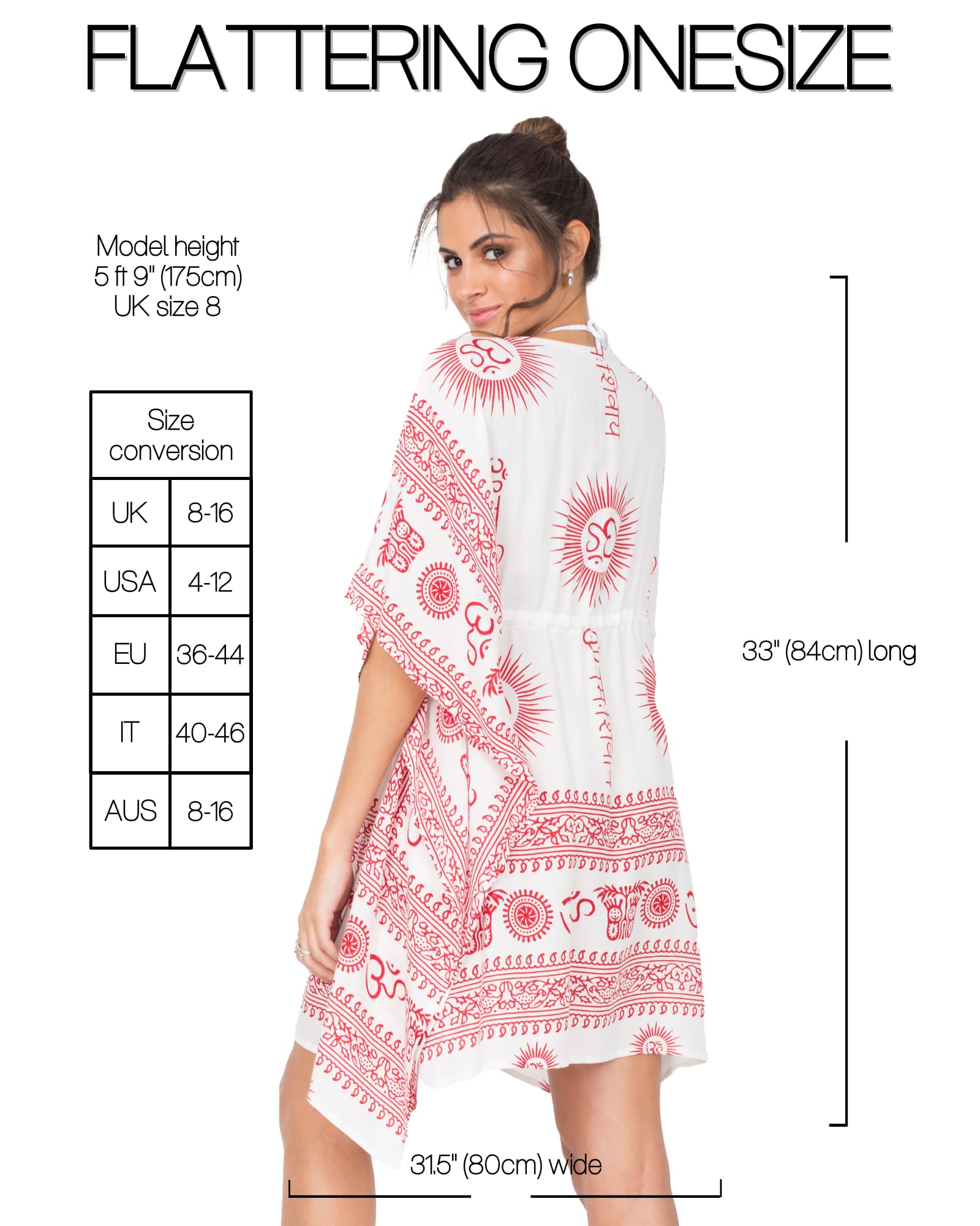 Likemary Women's Swimsuit Cover Up - Beach Kaftan Dress for Swimwear, Summer Vacation & Lounge Wear - Lightweight Short Cover Up Perfect for Poolside, Beach Parties & Resort Wear