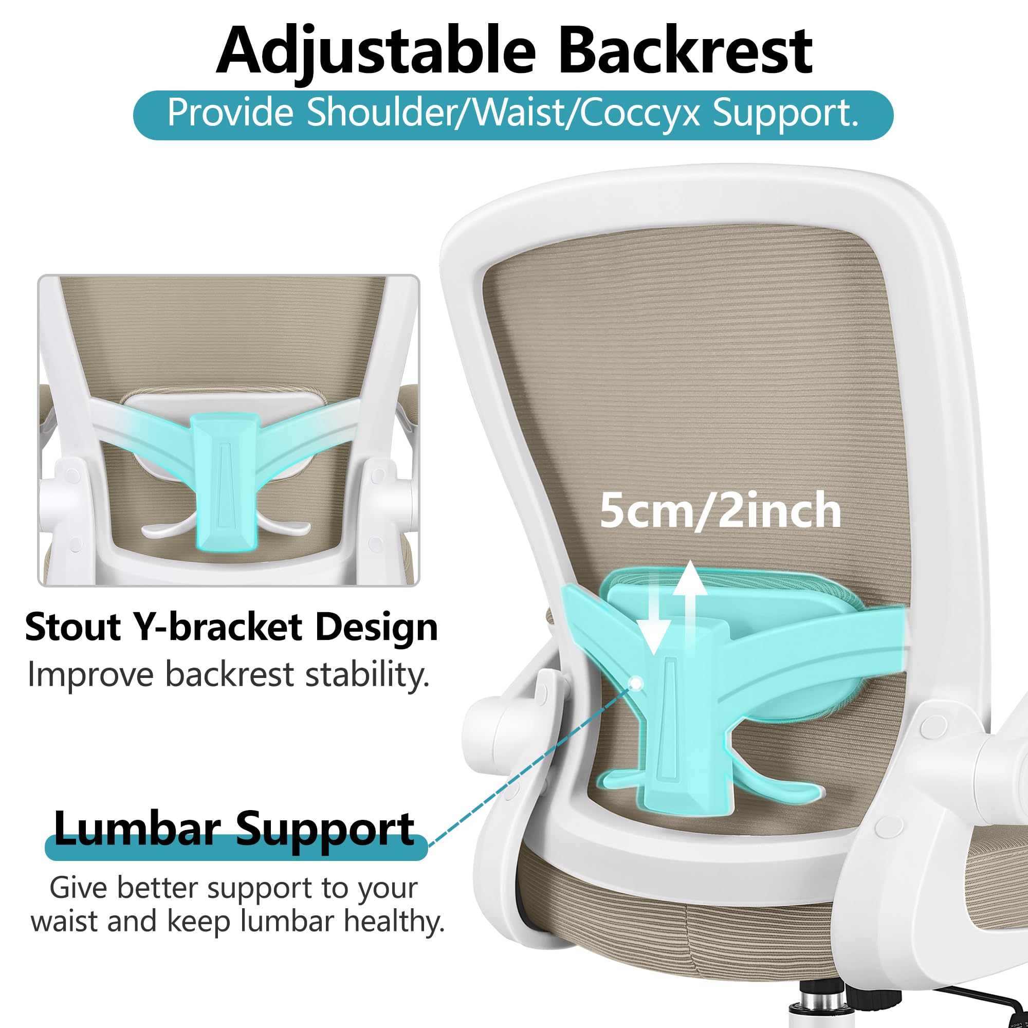 FelixKing Ergonomic Office Chair - Adjustable High Back Mesh Desk Chair with Lumbar Support & Flip-Up Armrests - Comfortable Rolling Swivel Computer Task Chair for Home Office, Gaming, and Workspace