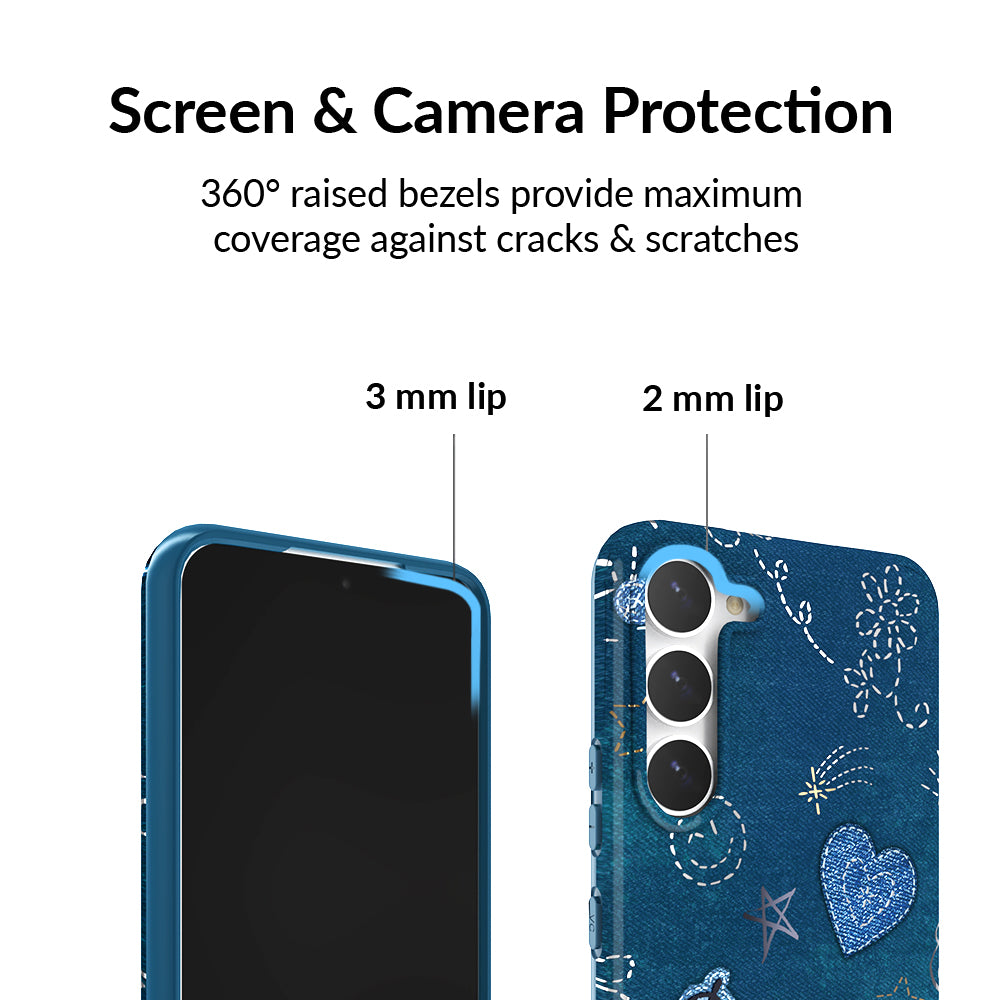 Samsung Galaxy Phone Case - Blue Denim Design, Slim Protective Cover for Samsung Galaxy S21/S20/Note 20 - Perfect for Everyday Use, Work & Travel