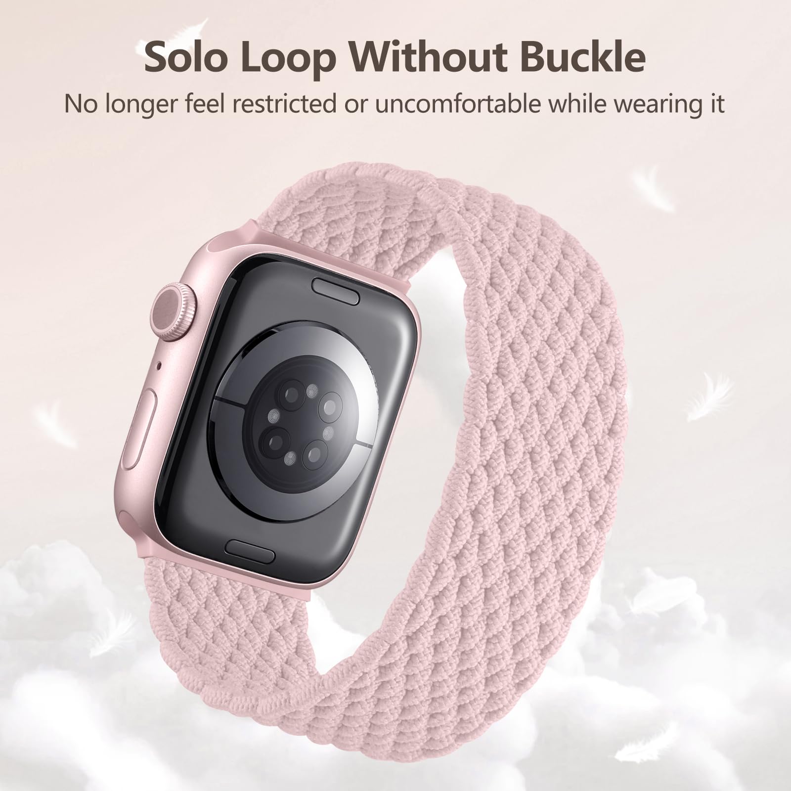 Braided Solo Loop Strap Compatible with Apple Watch 41mm 40mm 38mm - Adjustable Stretchy Elastic Sport Band for iWatch Series 9/8/7/6/5/4/3/2/1/SE/Ultra - Comfortable & Breathable for Women & Men - Perfect for Workouts, Running & Everyday Wear
