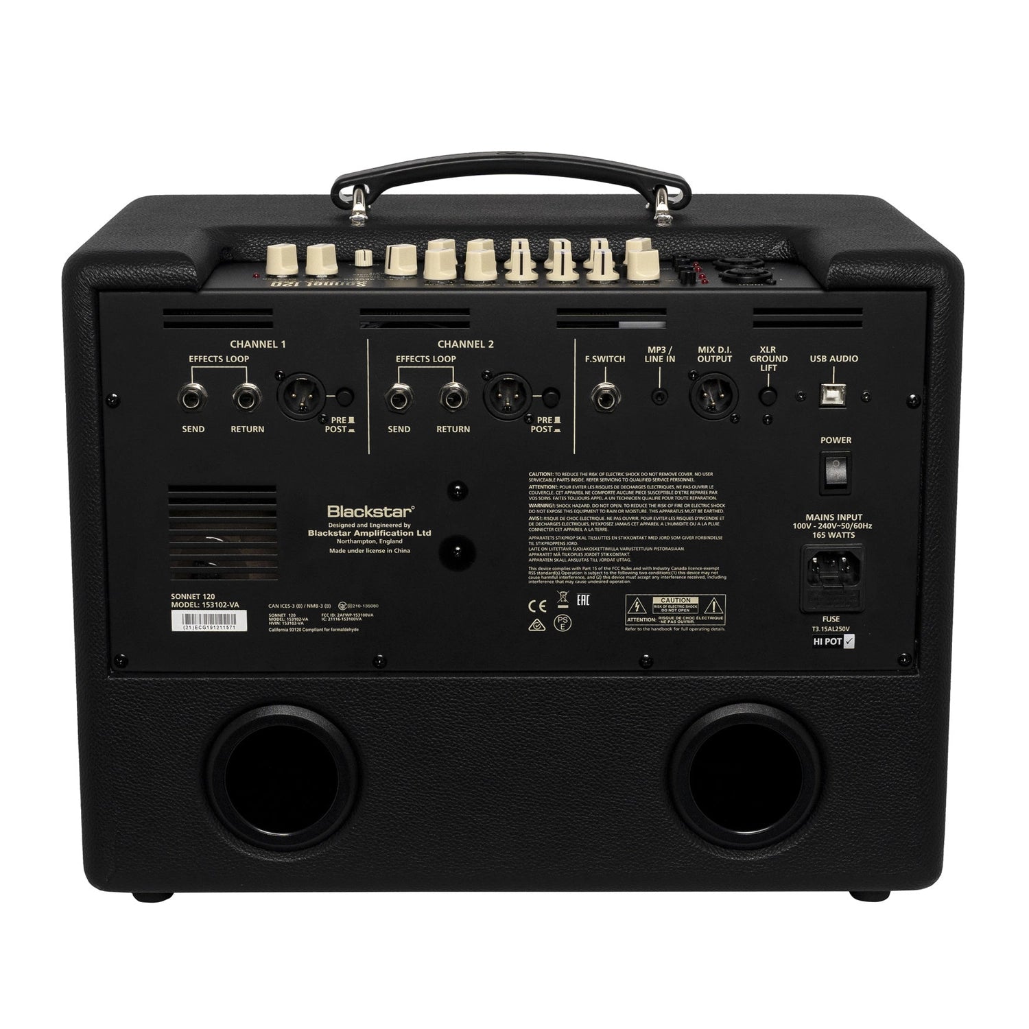 Blackstar Sonnet 120 1x8 Acoustic Combo Amplifier - Premium Guitar Amp for Home & Studio Use - Perfect for Practice, Recording & Live Performances