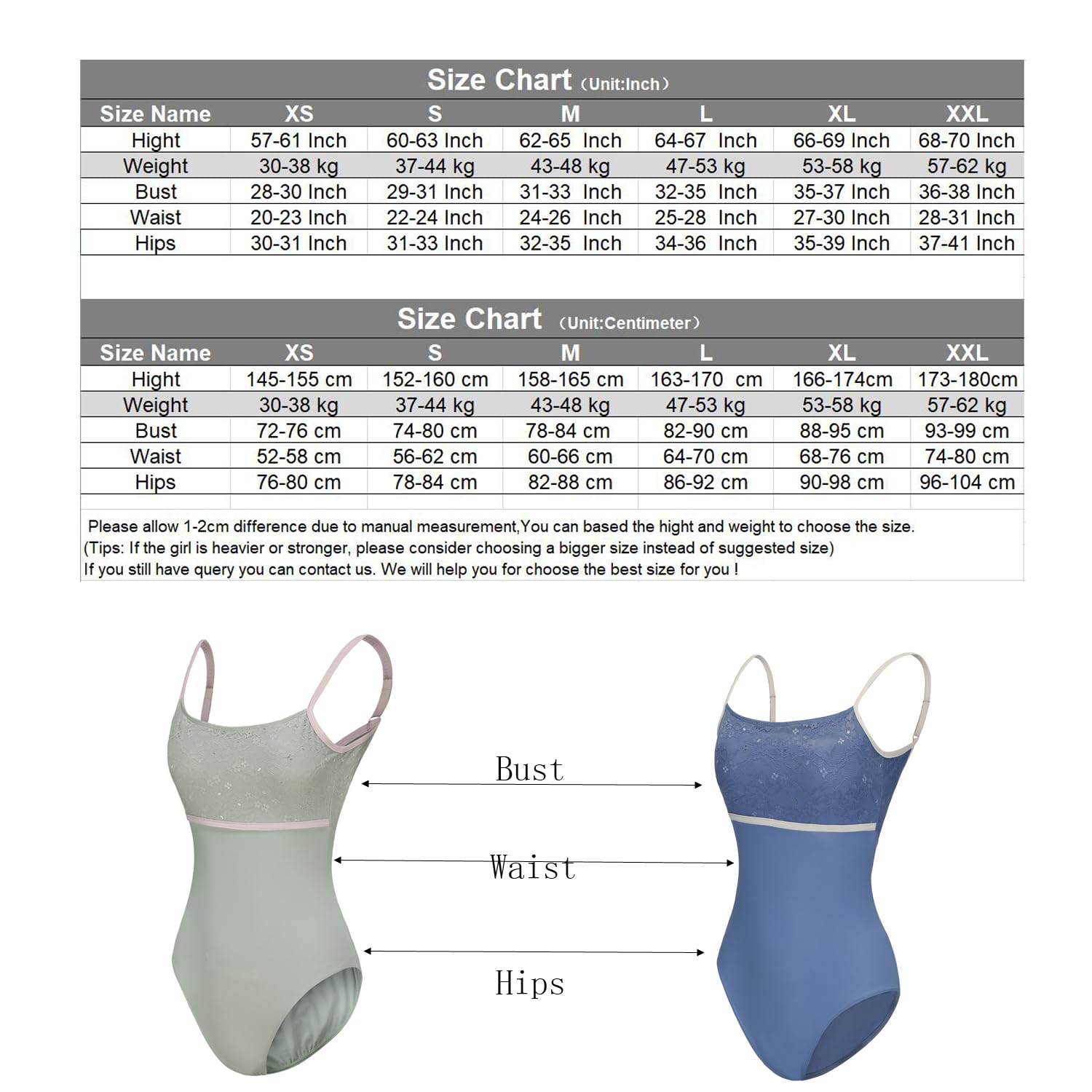 Women's Adjustable Strap Camisole Ballet Leotard - Gymnastics Bodysuit for Dance & Yoga - Perfect for Ballet Class, Gym Workouts & Performance Costumes