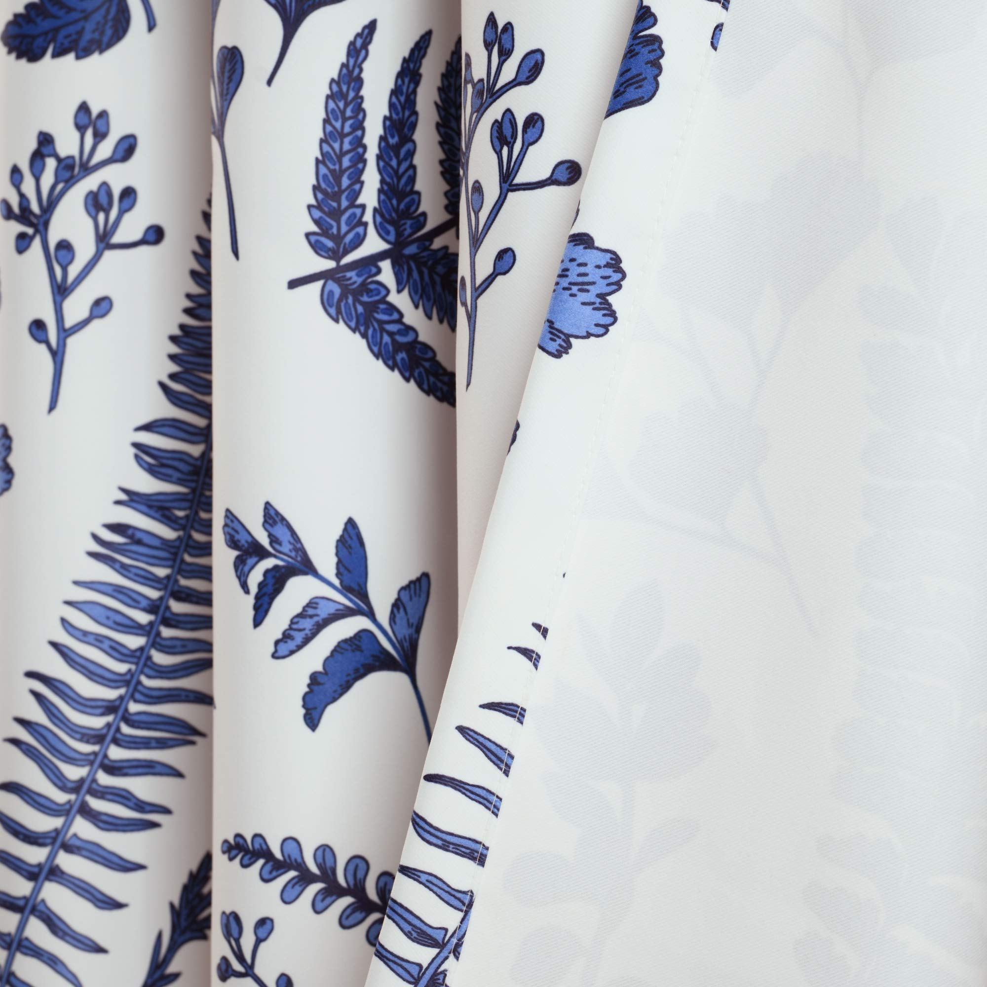 Lush Decor Navy Blue and White Blackout Curtains Set for Bedroom - 95 x 52 Inch Thermal Insulated Window Drapes with Grommets - Perfect for Nursery, Living Room & Home Theater Light Blocking