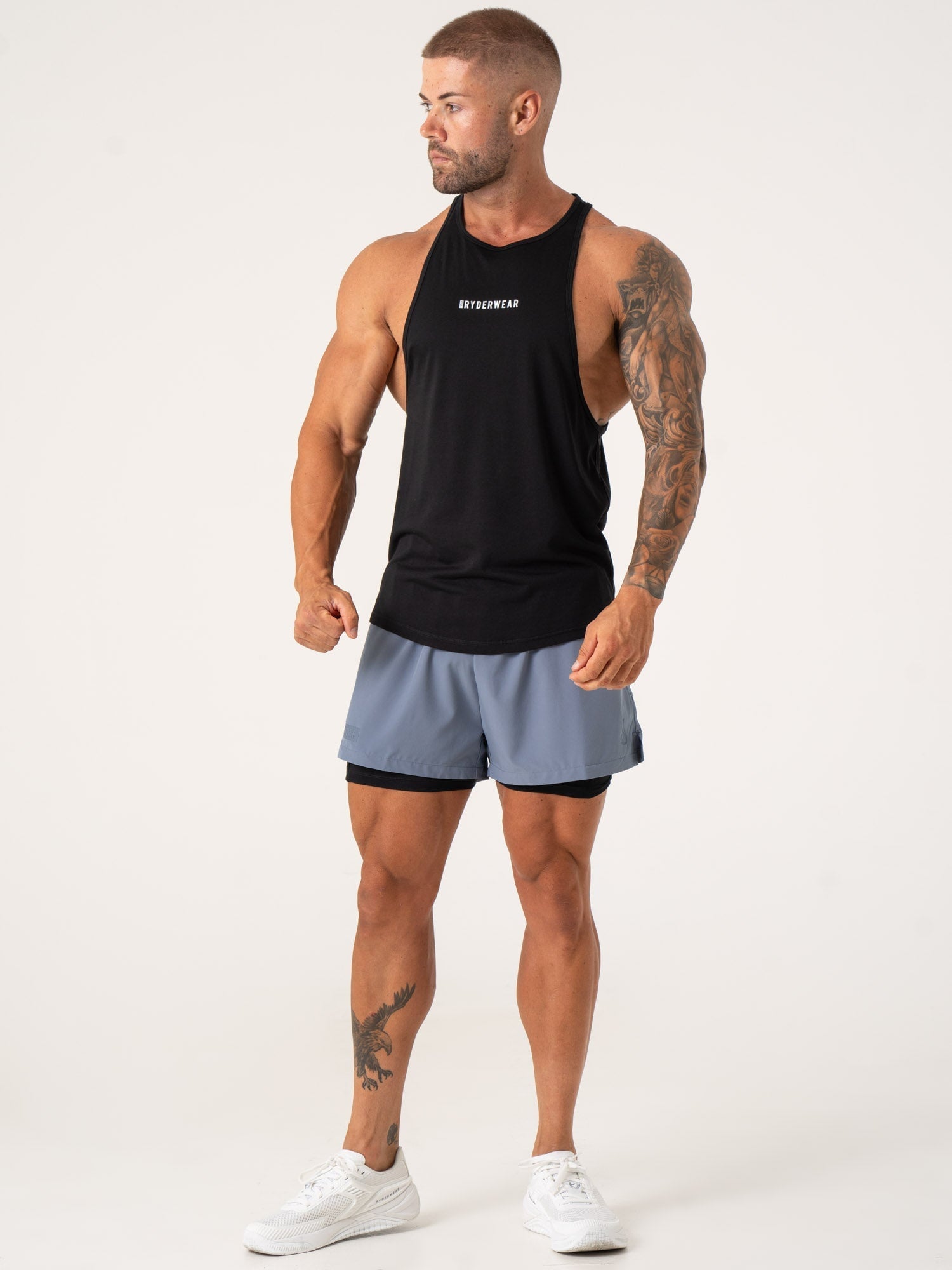 Pursuit 2-in-1 Training Shorts for Men - Breathable Workout Shorts with Built-in Liner - Denim Blue - Perfect for Gym, Running & Outdoor Activities