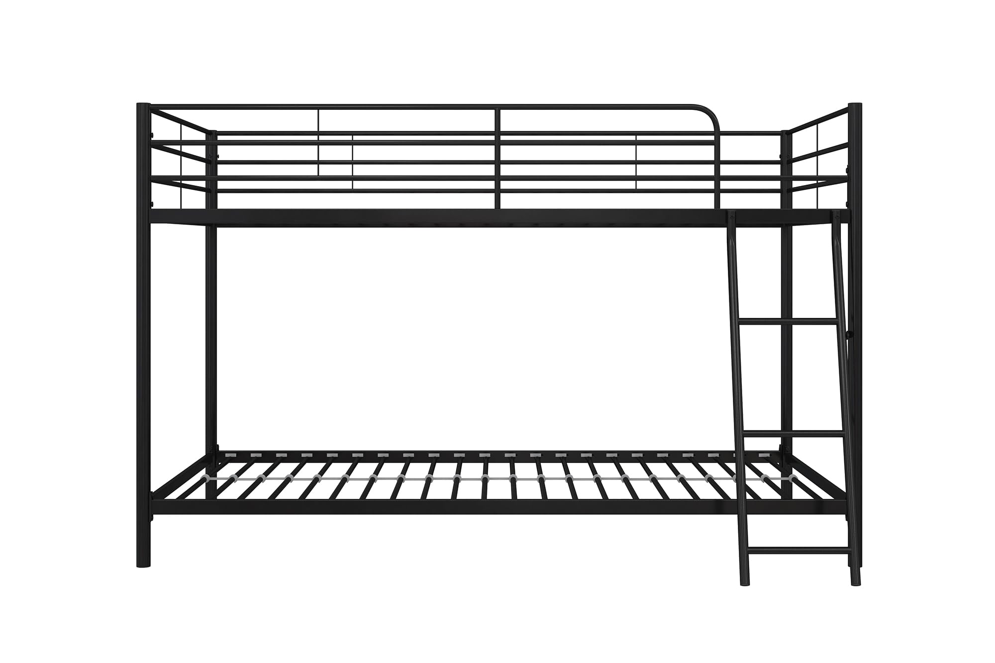 DHP Junior Twin over Twin Bunk Bed - Space Saving Kids Bunk Bed with Full-Length Safety Guardrails in Black | Perfect for Small Bedrooms, Kids' Rooms & Shared Spaces