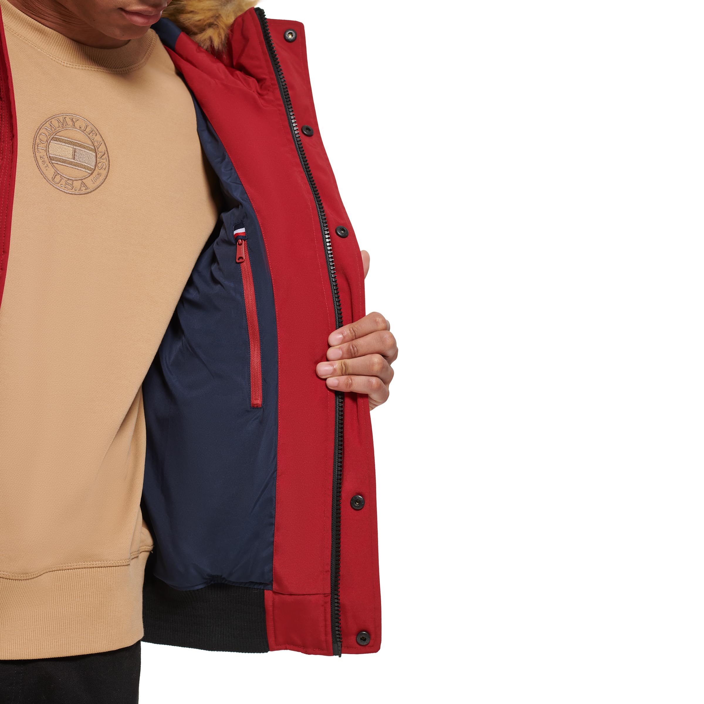 Tommy Hilfiger Men's Arctic Cloth Quilted Snorkel Bomber Jacket - Winter Warm Puffer Coat for Cold Weather (Standard & Big Tall Sizes) | Outdoor Activities, Casual Wear & Street Style Fashion