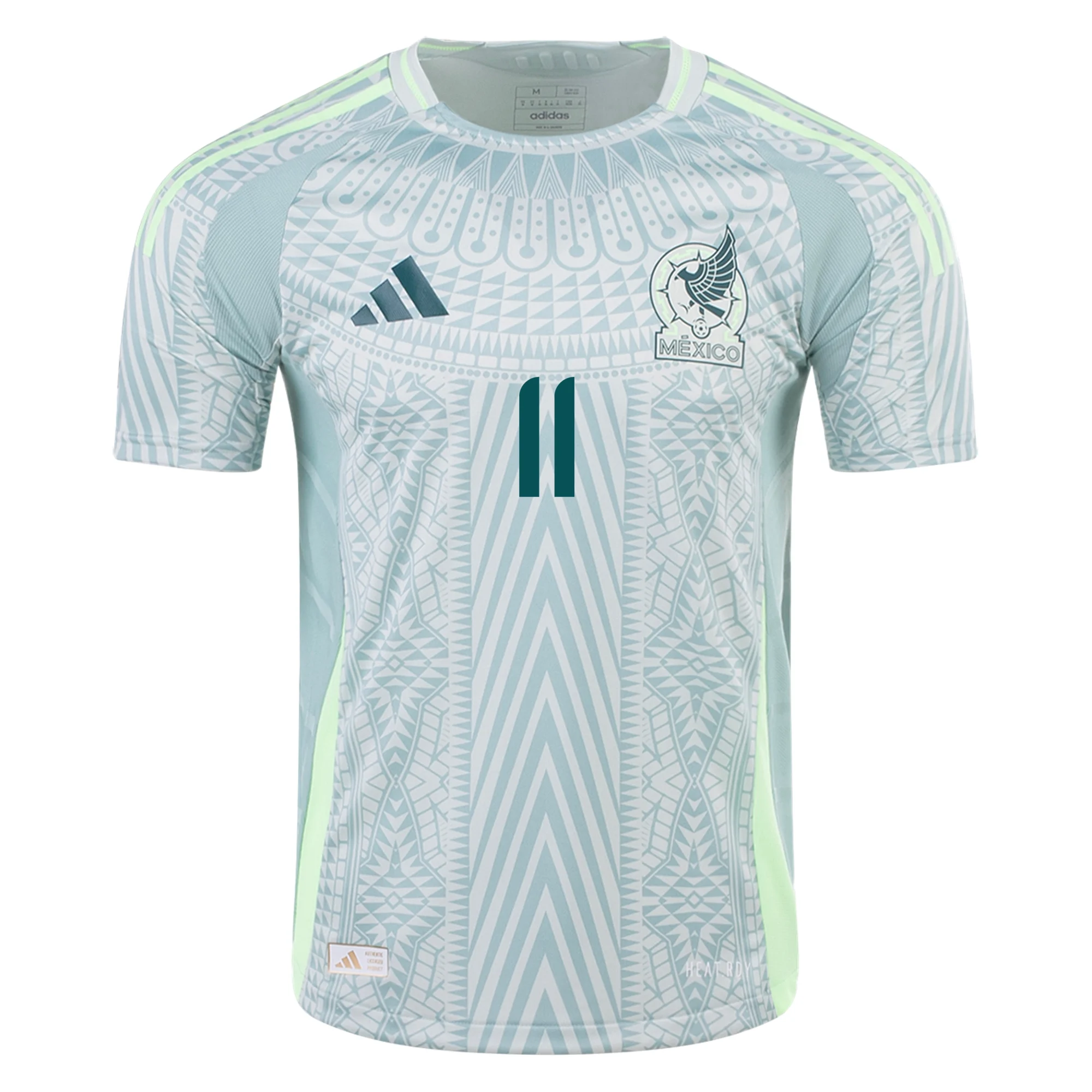 adidas Men's Mexico Authentic Santiago Giménez Away Jersey 2024-2025 - Linen Green - Official Soccer Jersey for Fans & Players - Perfect for Matchdays, Training & Casual Wear