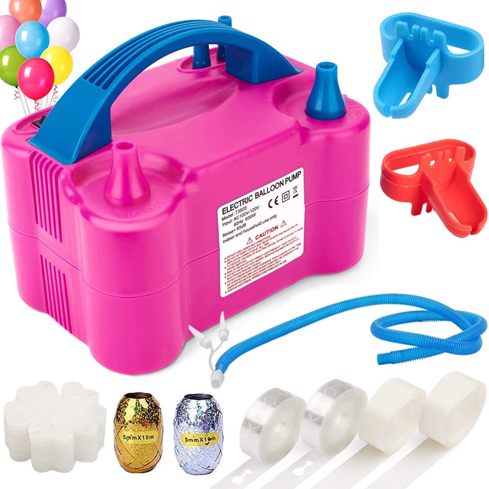 **Electric Balloon Pump 110V 600W - Dual Nozzle Portable Air Inflator for Balloon Arch & Garland Kit - Fast Blower for Party, Birthday, Helium Tank Balloons - Perfect for Weddings, Baby Showers & Decorations**