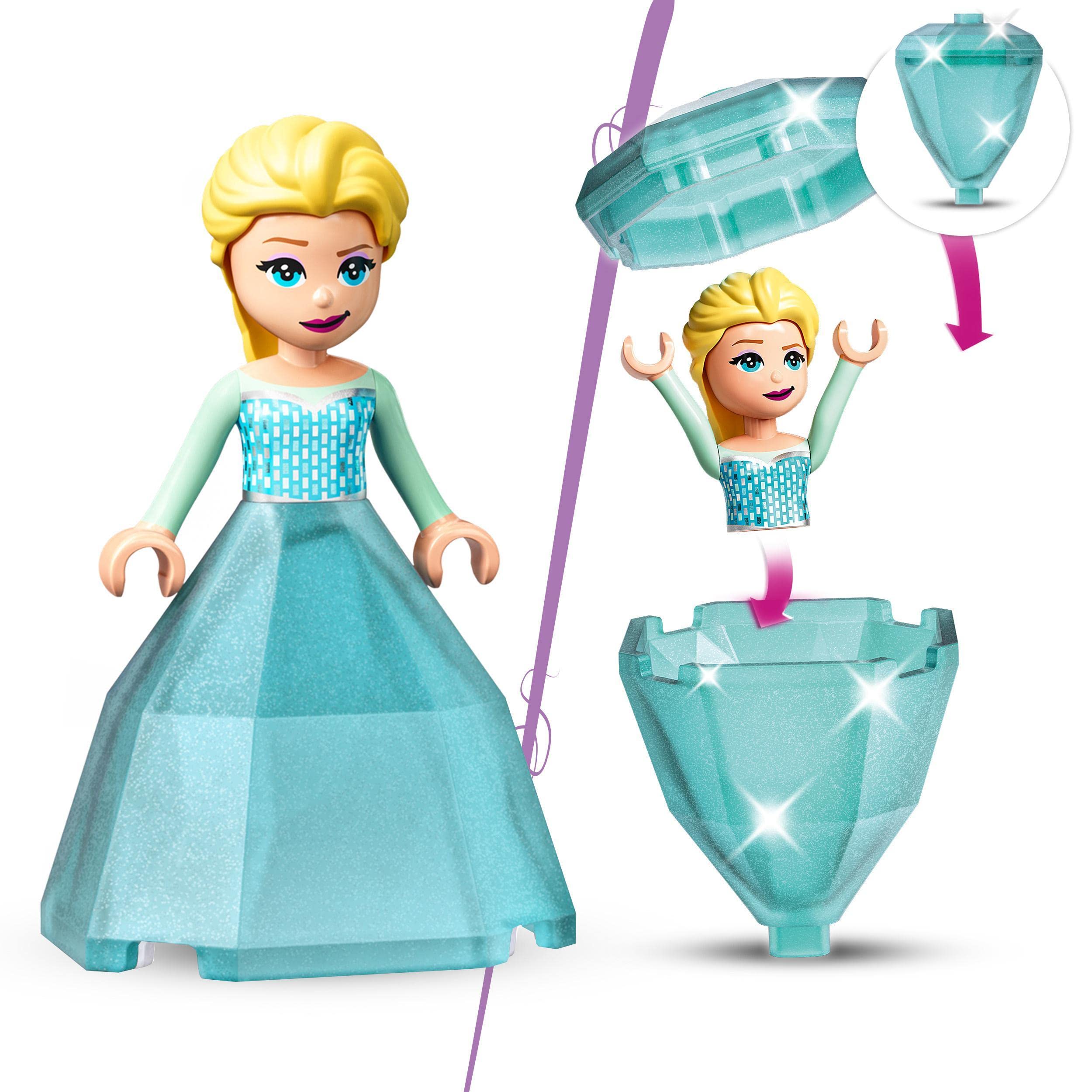 LEGO 43199 Disney Elsa's Castle Courtyard Building Toy for Kids with Mini Snow Queen 2 Doll & Diamond Dress - Perfect for Creative Play, Birthday Gifts & Disney Frozen Fans