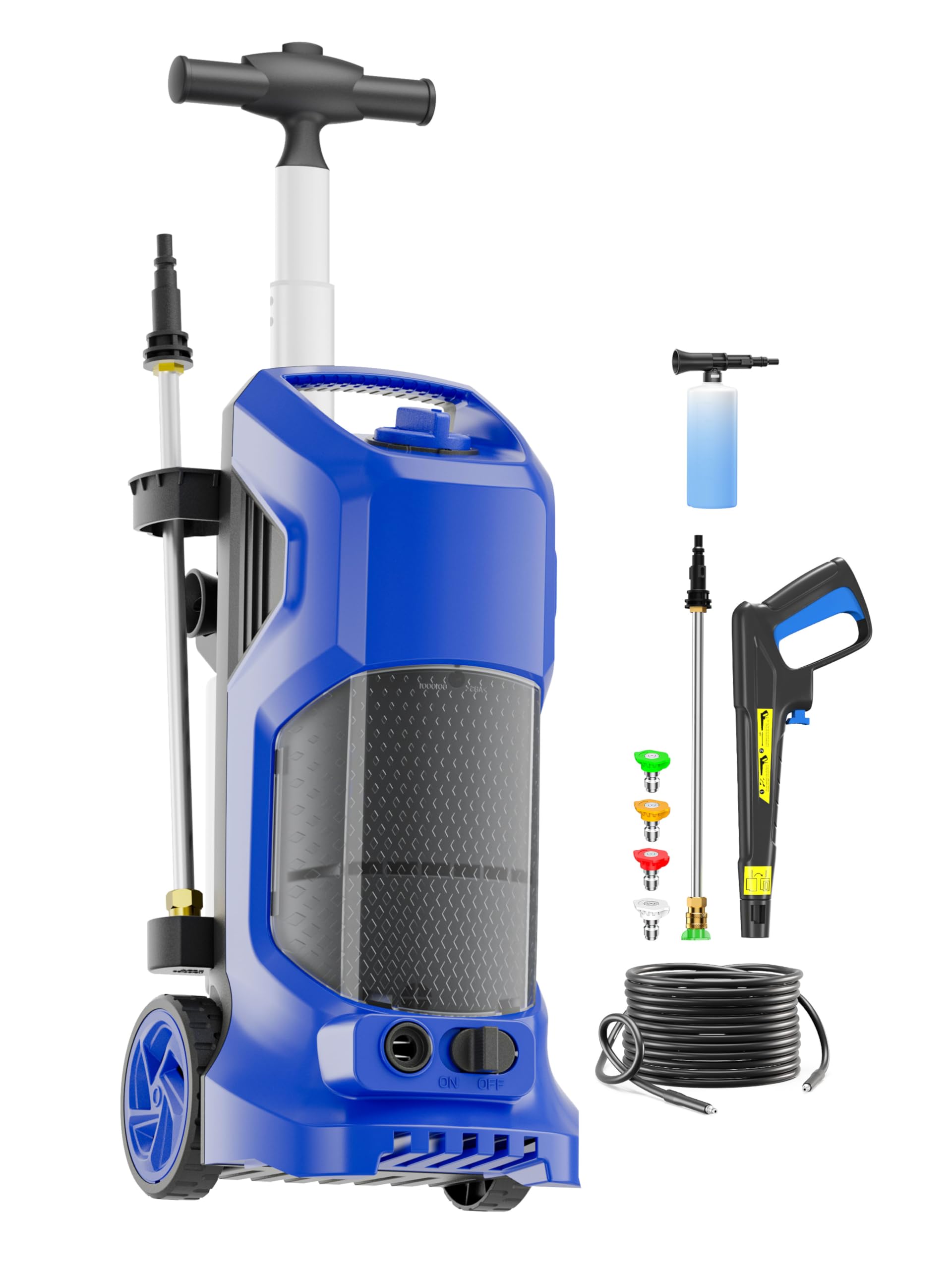 4800PSI Electric Pressure Washer with 3.0GPM Flow Rate - Heavy Duty Power Cleaner for Home & Commercial Use | Includes 4 Nozzles, 25FT Hose & Soap Tank | Perfect for Cleaning Cars, Driveways, Patios, Pools & Outdoor Surfaces