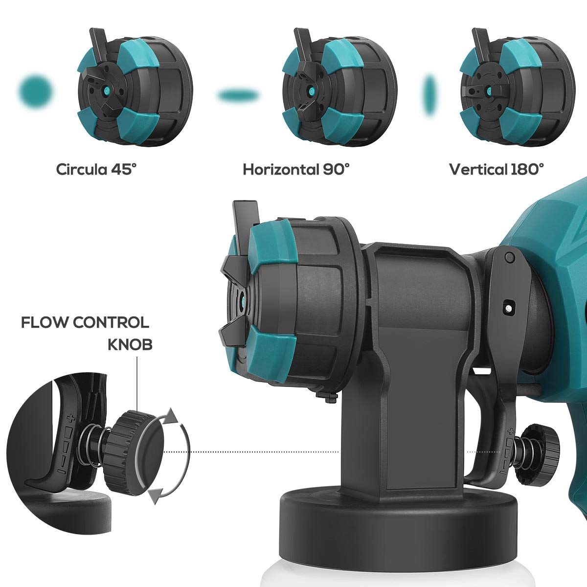 FUJIWARA 700W Electric HVLP Paint Spray Gun with 4 Nozzle Sizes, 1000ml Container & 3 Spray Patterns - Easy Clean for Furniture, Fence, Cabinets, Home Decor | Perfect for DIY Projects, Wall Painting, Wood Refinishing & Automotive Touch-Ups