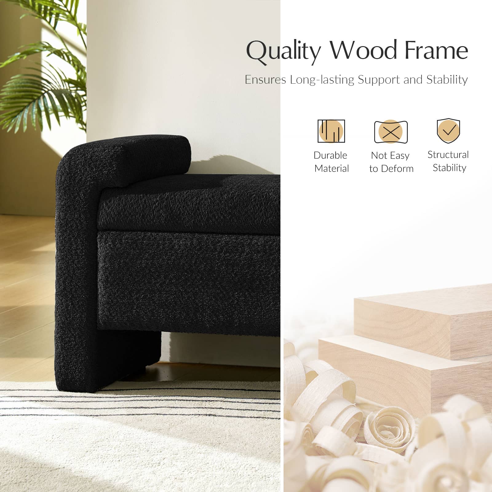 Baldesca Wooden Bench with Storage Drawer - Solid Wood Frame, Sturdy & Versatile Entryway, Bedroom, or Living Room Seating Furniture