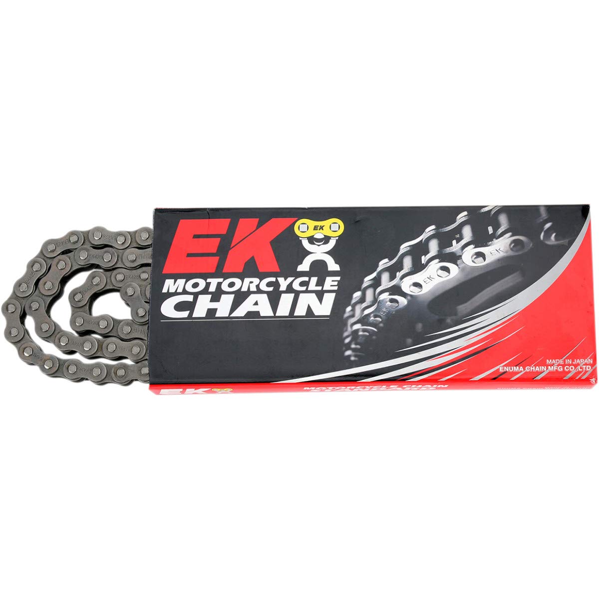 EK Chain 428 Sport Non O-Ring Motorcycle Chain 132 Links - High Performance Bike Chain for Racing, Dirt Bikes & ATVs - Durable & Smooth Ride
