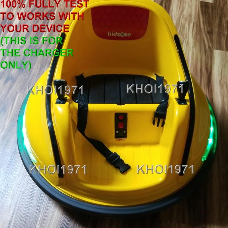 KHOI1971 8FT Wall Charger AC Adapter - 12V Replacement Power Cord for Kidzone Race Car & Bumper Cars - Perfect for Kids' Electric Ride-On Vehicles & Outdoor Playtime