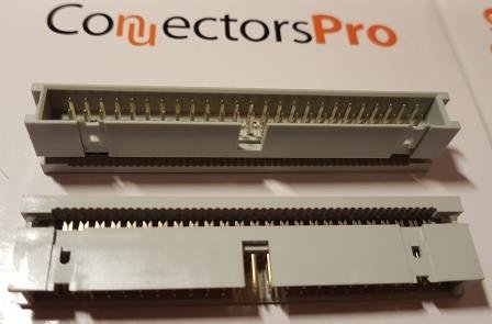 Connectors Pro 10-Pack 2X25 50P Dual Rows 2.54mm Shrouded IDC Male Header, 50 Pins Connector for PCB and Electronics Projects