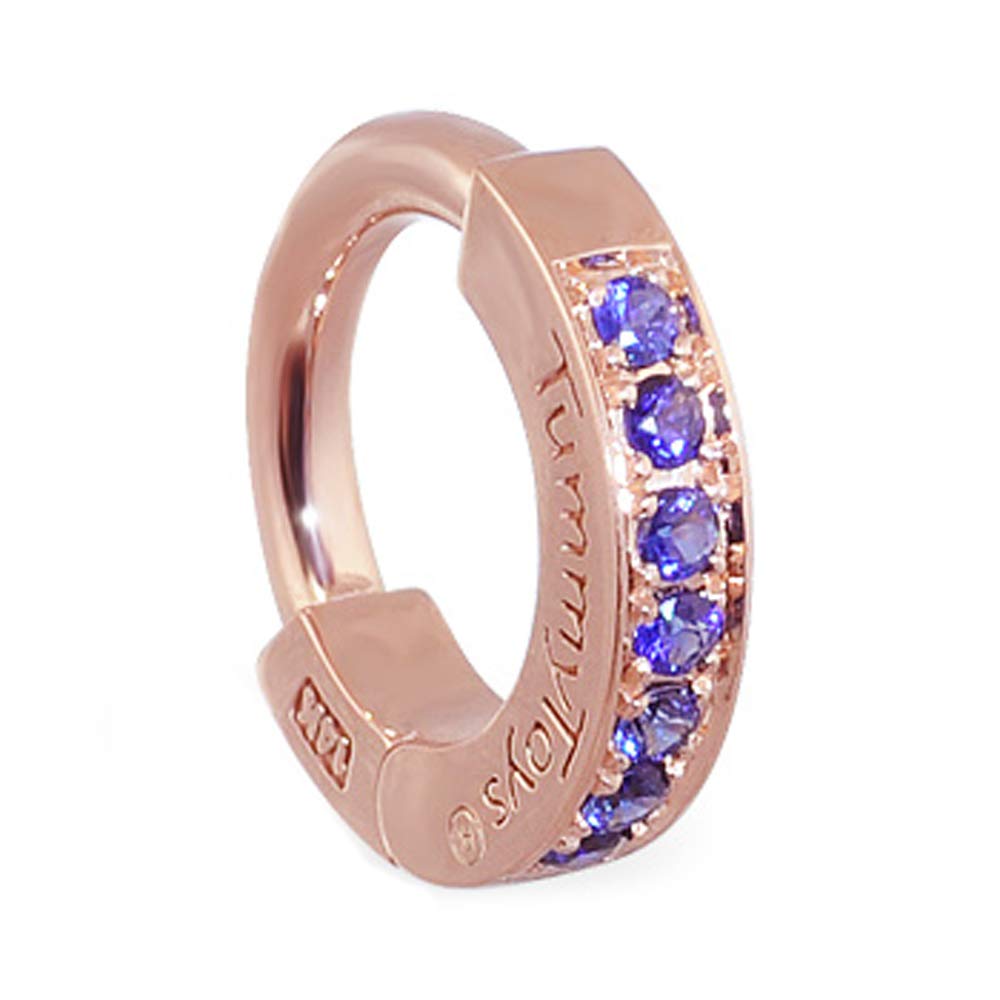 Handmade Rose Gold Belly Ring with Natural Sapphires | TummyToys® USA Made | Perfect for Women's Sexy Navel Piercing Jewelry & Beach Party Accessories