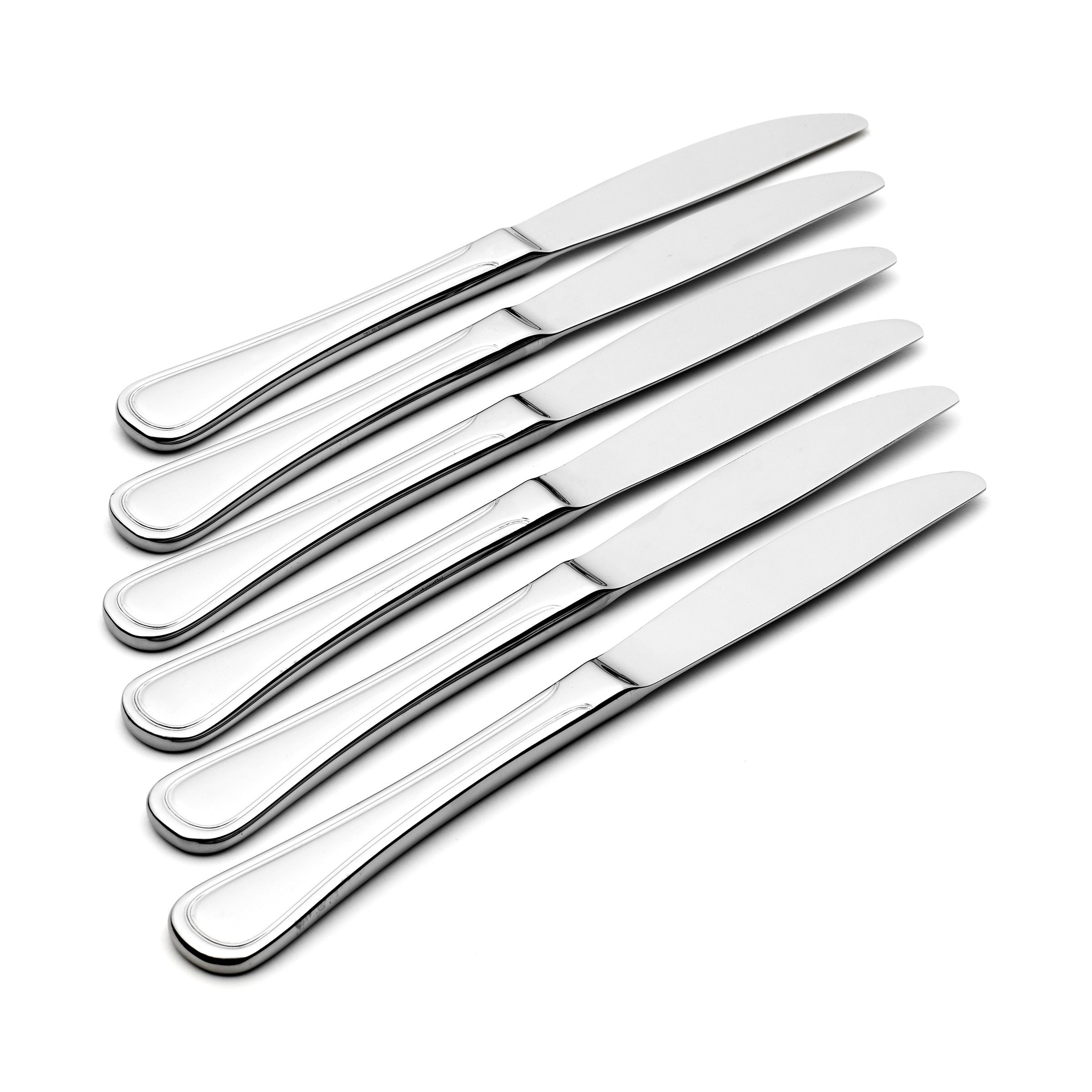 Premium Stainless Steel Infuse Dinner Knife Set of 6 - Sharp Kitchen Cutlery for Steak, Meat & Fine Dining - Dishwasher Safe & Rust Resistant
