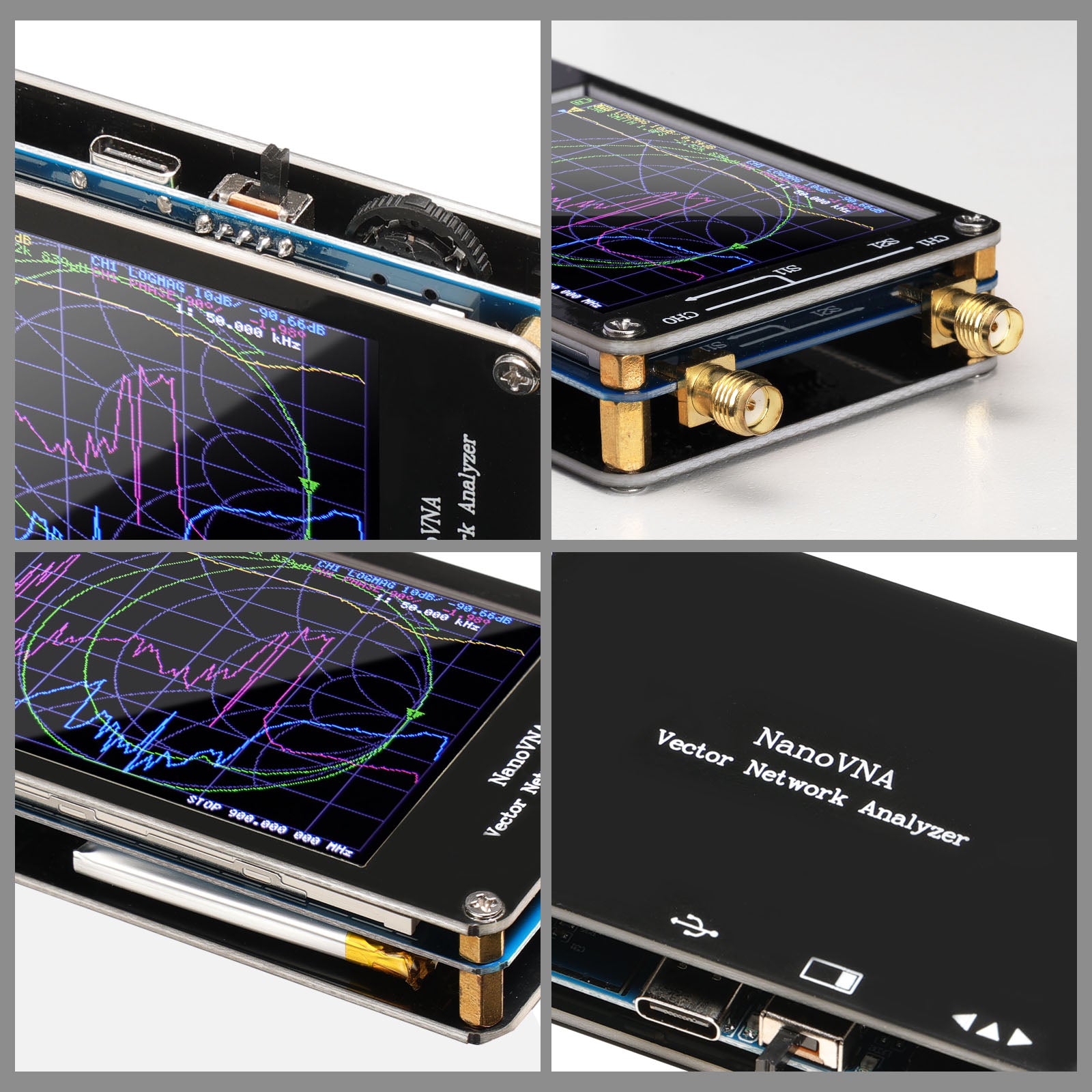 NanoVNA-H Vector Network Analyzer 10kHz-1.5GHz | Upgraded V3.6 Version | 650mAh Rechargeable Battery | USB-C Fast Charging | PC Software Support | for RF Antenna Testing, Ham Radio, Electronics DIY Projects